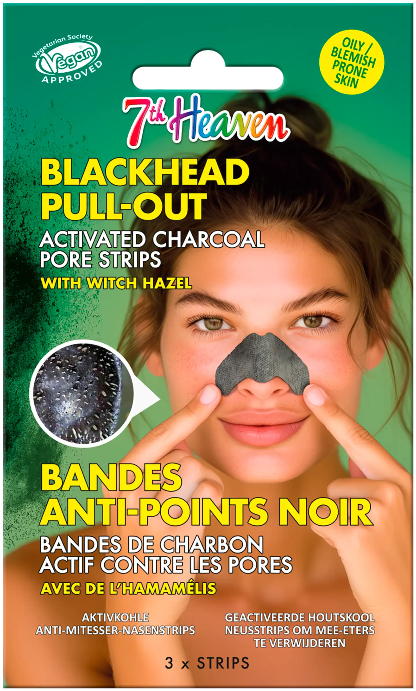 Montagne Jeunesse 7th Heaven Natural Charcoal Nose Pore Strips 3kpl