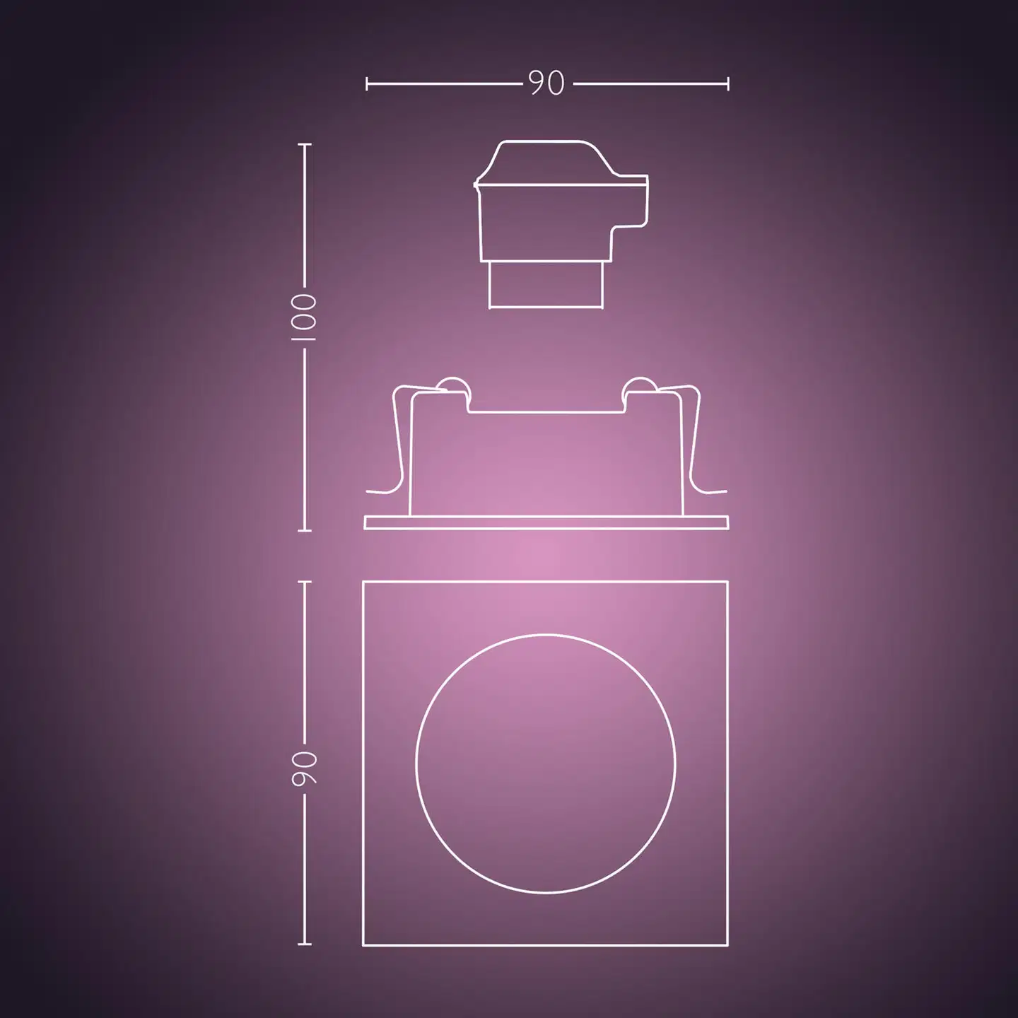 Philips Hue upotettava Centura -kohdevalaisin 4.2W 2000-6500K 400LM pieni valkoinen - 3