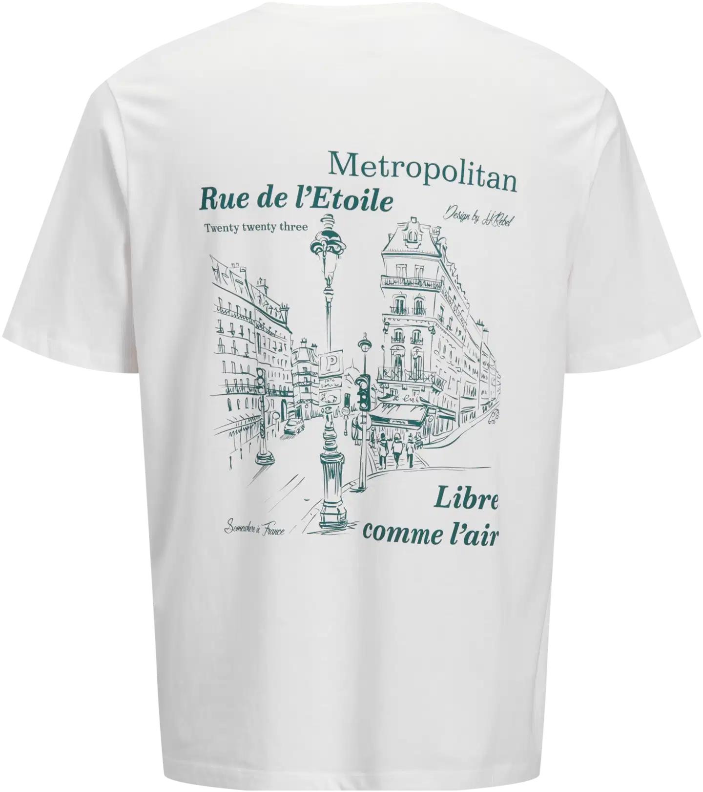 JJ REBEL miesten t-paita Jrebkelsey - Bright white - 2