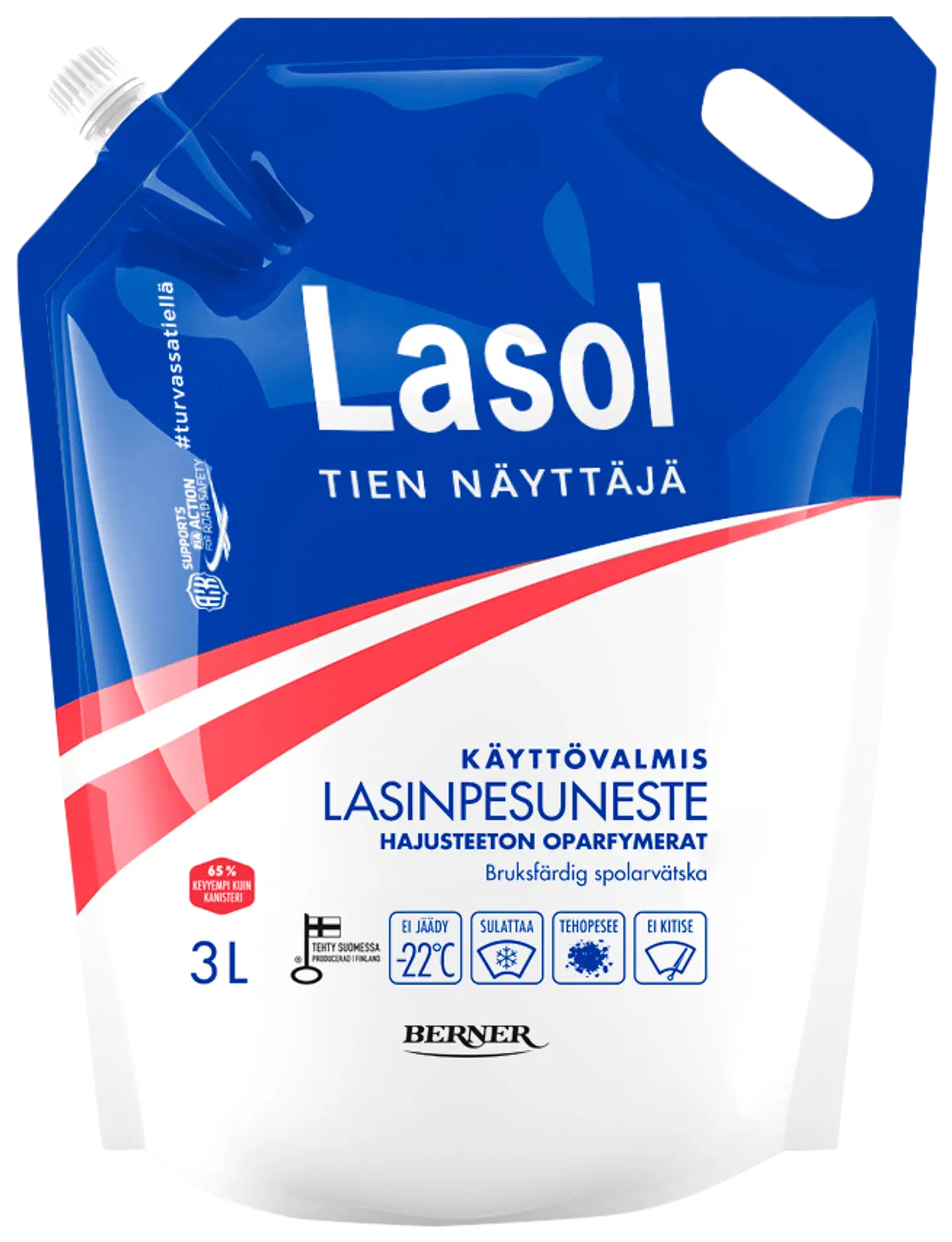 Lasol 100 3L käyttövalmis lasinpesuneste -22C