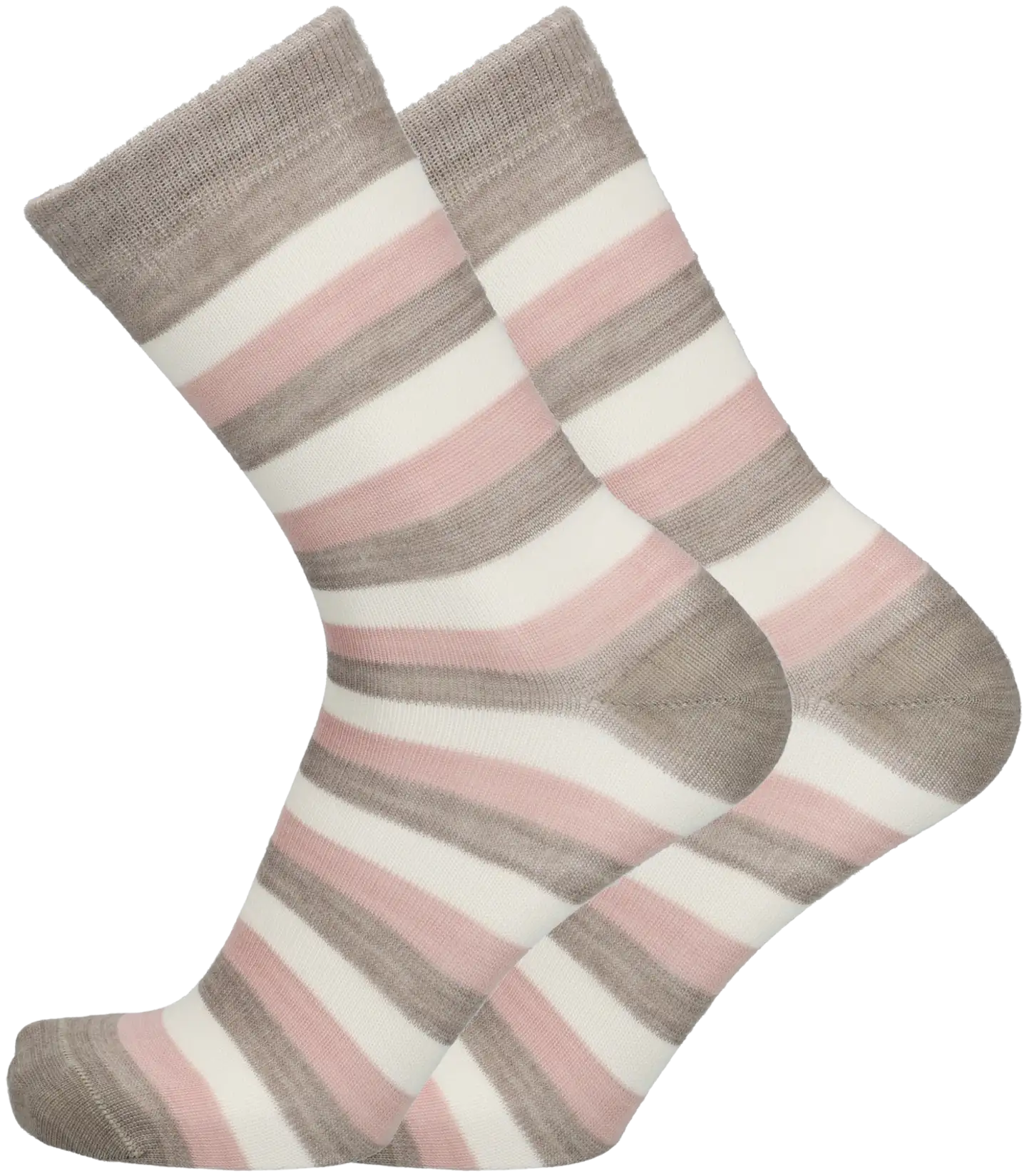 Sukkamestarit naisten merinovillasukat raita - Soft pink - 1