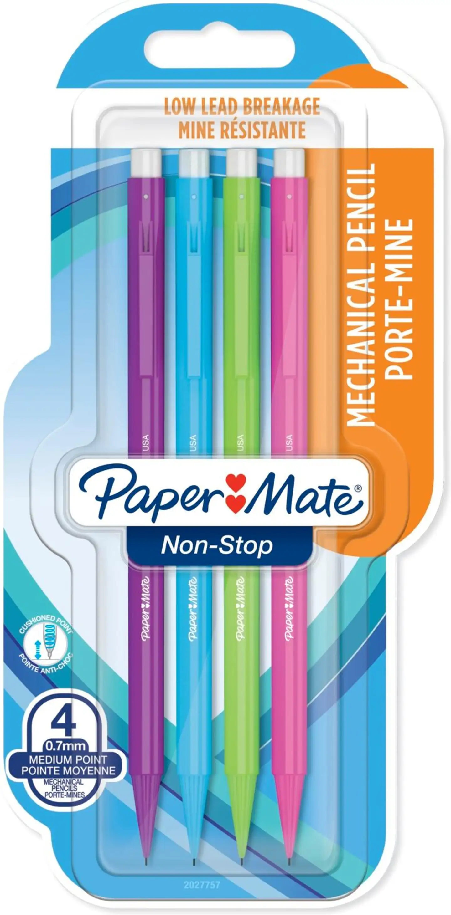 Papermate lyijytäytekynä NonStop 0,7mm 4kpl