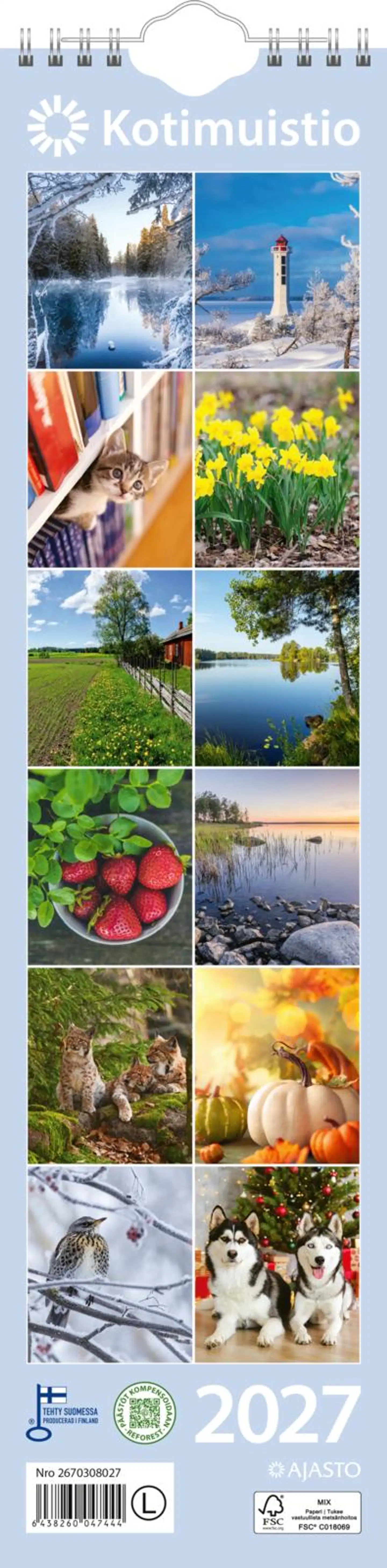 Ajasto seinäkalenteri Kotimuistio/Hemkalendern - 1