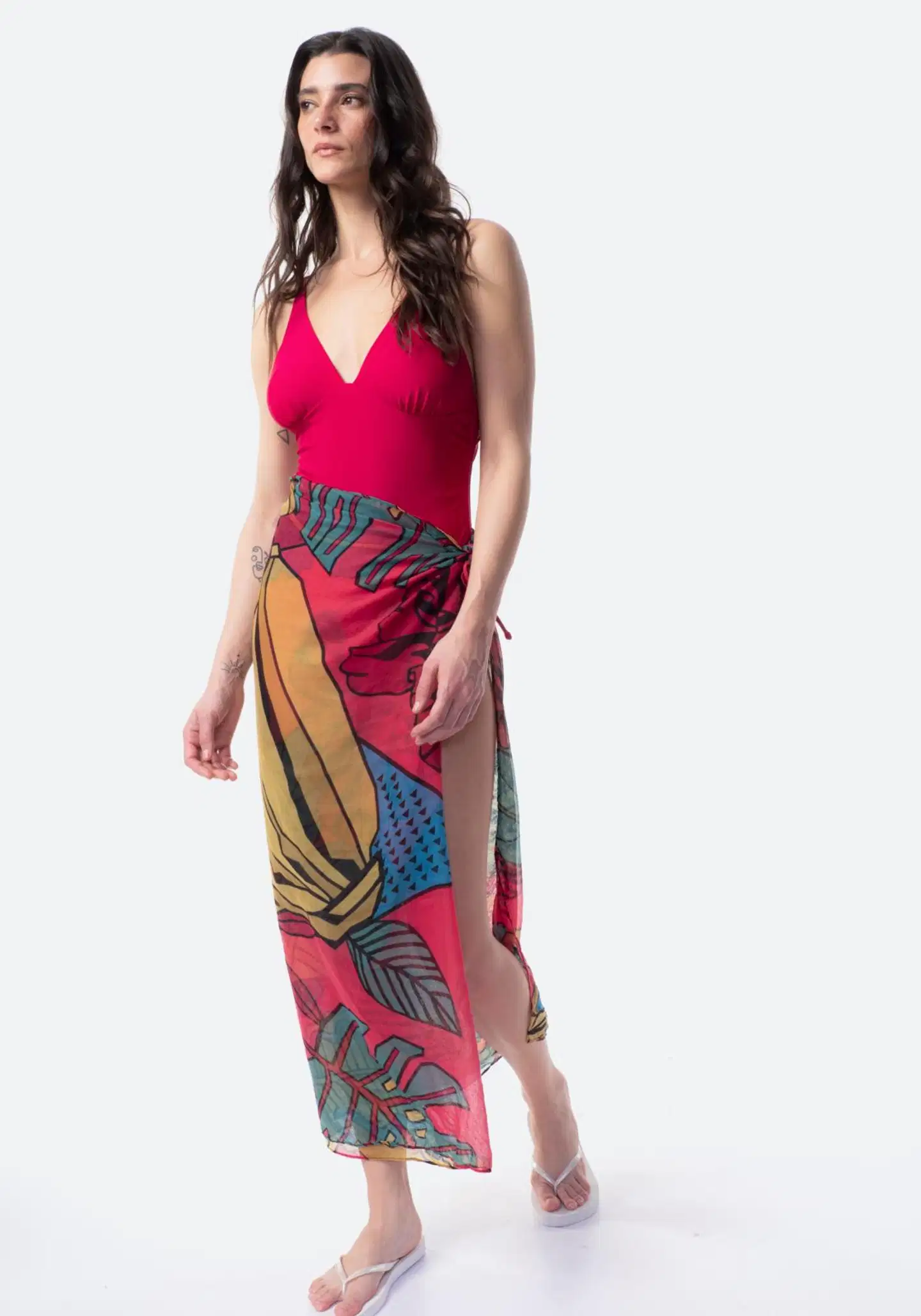 TEX naisten pareo-huivi I283861 - Fuchsia - 2