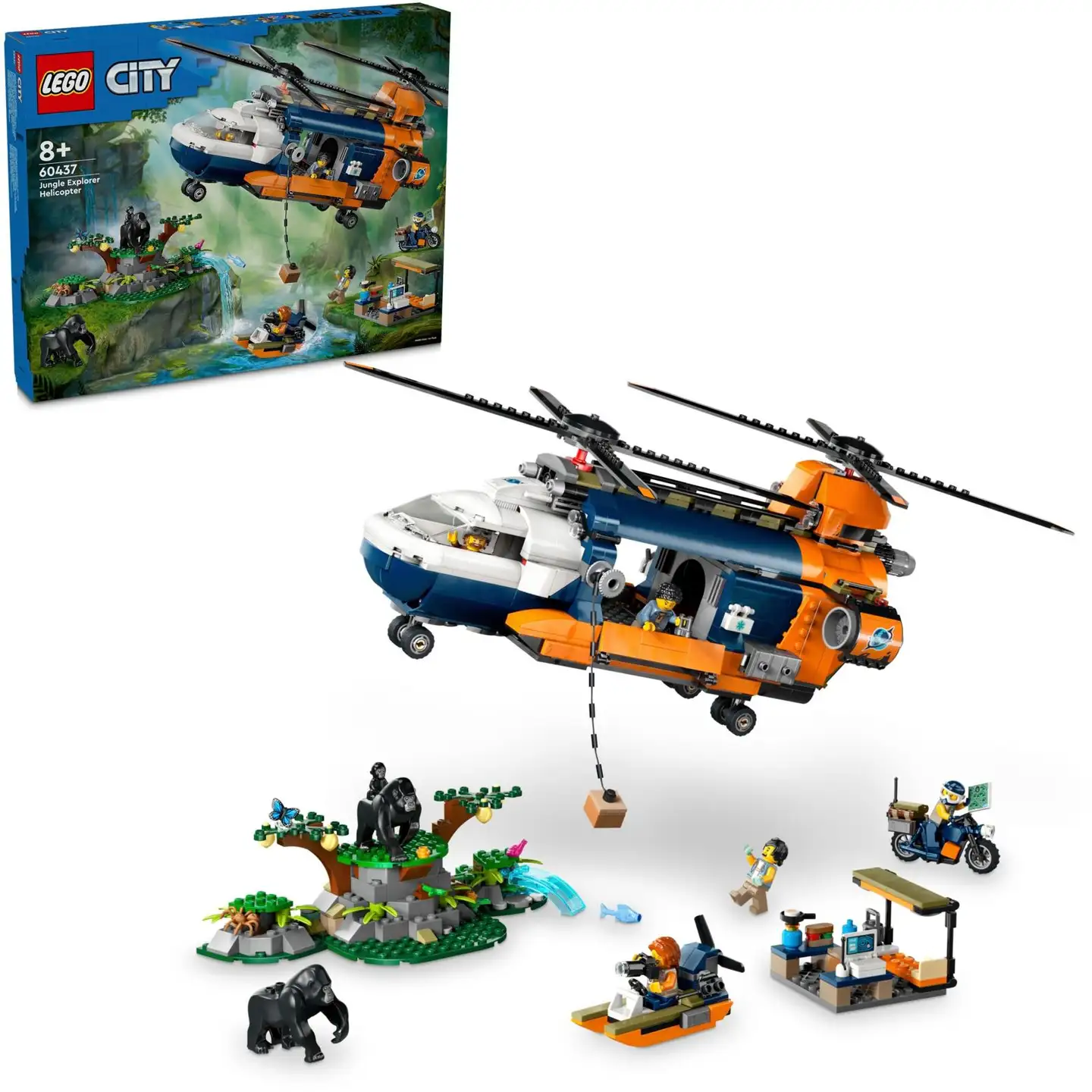 LEGO City Exploration 60437 Viidakkotutkijan helikopteri leirissä - 2