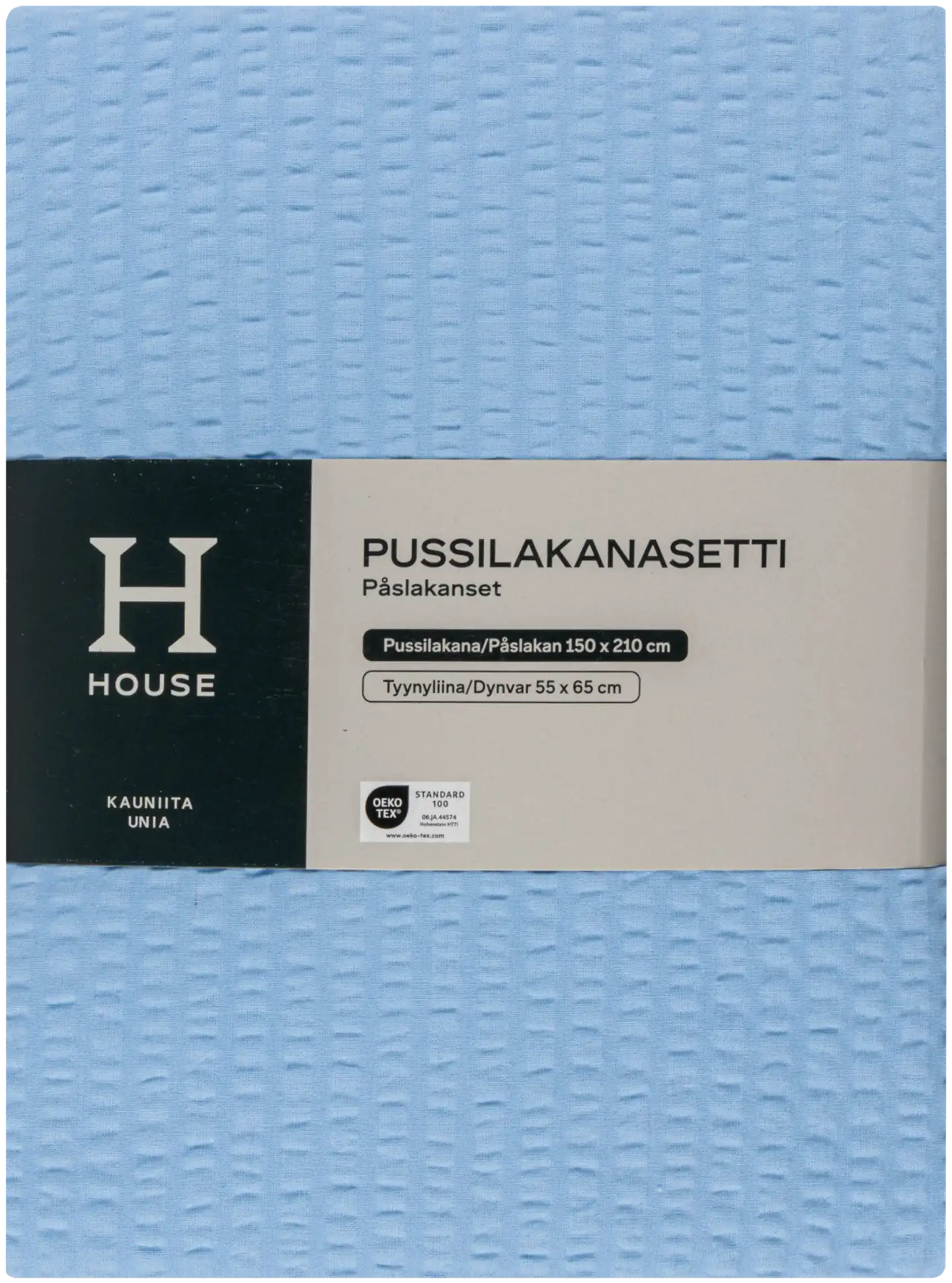 House pussilakanasetti Seersucker 150x210 cm vaaleansininen - 2