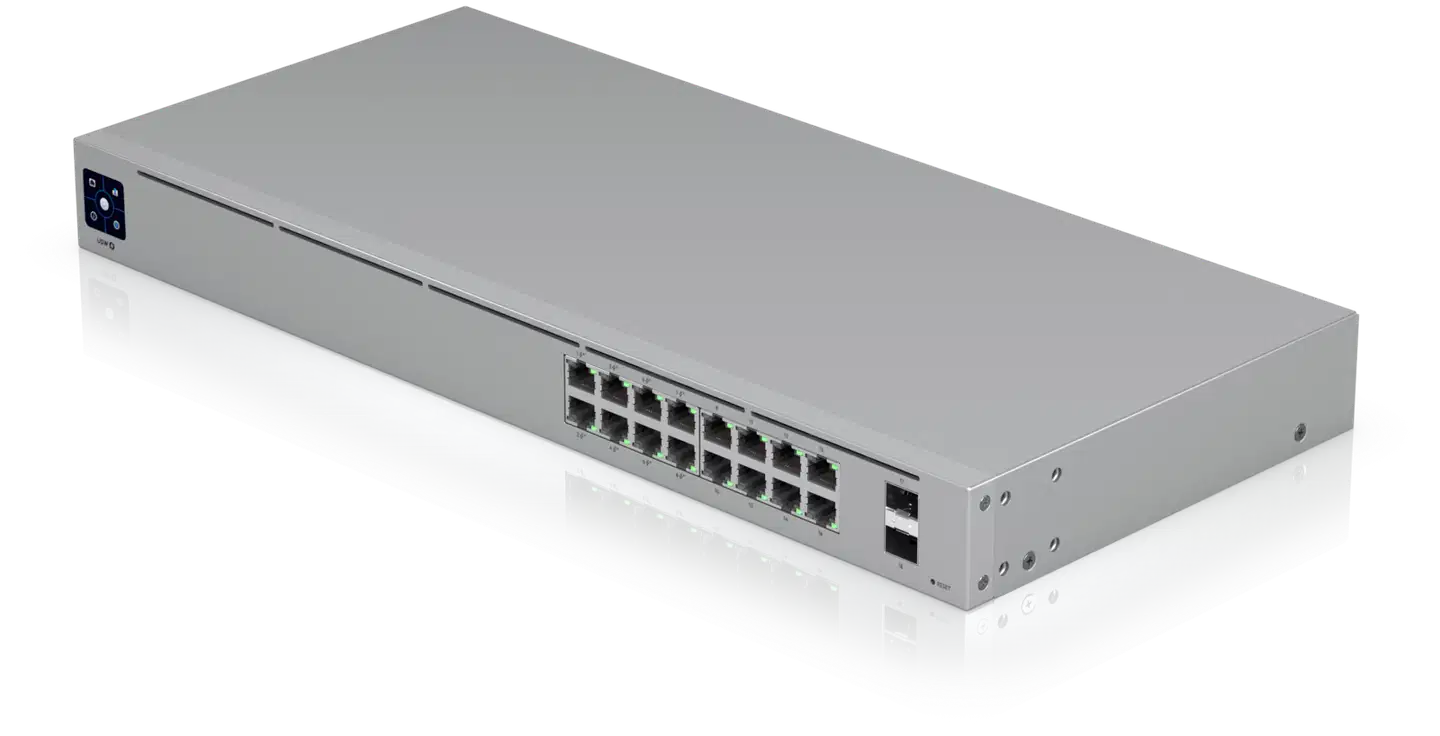 Ubiquiti 16-porttinen gigabit PoE -kytkin SFP-uplink-liitännällä USW-16-POE - 6