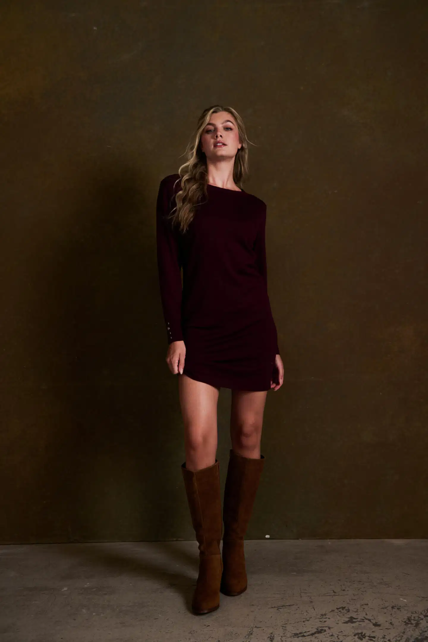 London Fog naisten neulemekko 218L262904 - dark wine - 5