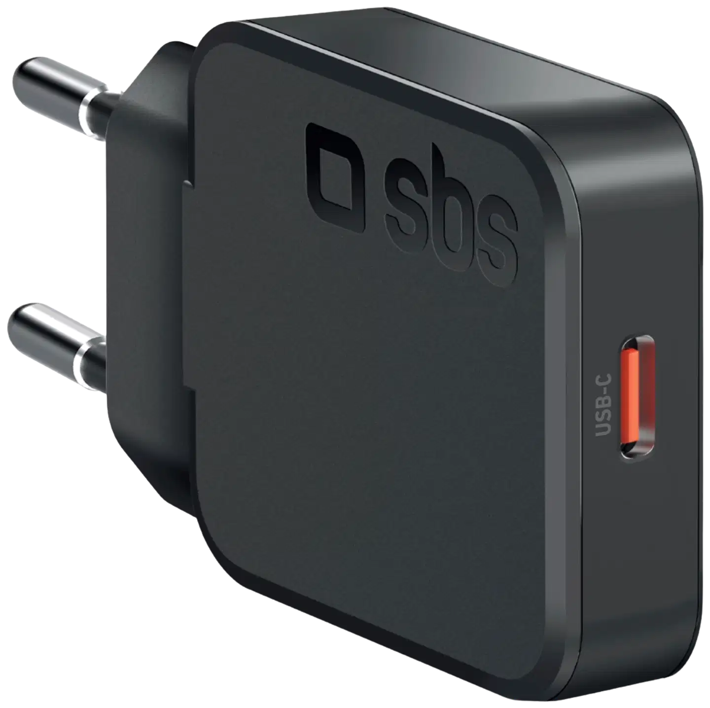 SBS GaN slim -seinälaturi USB‑C PD45W, musta - 1