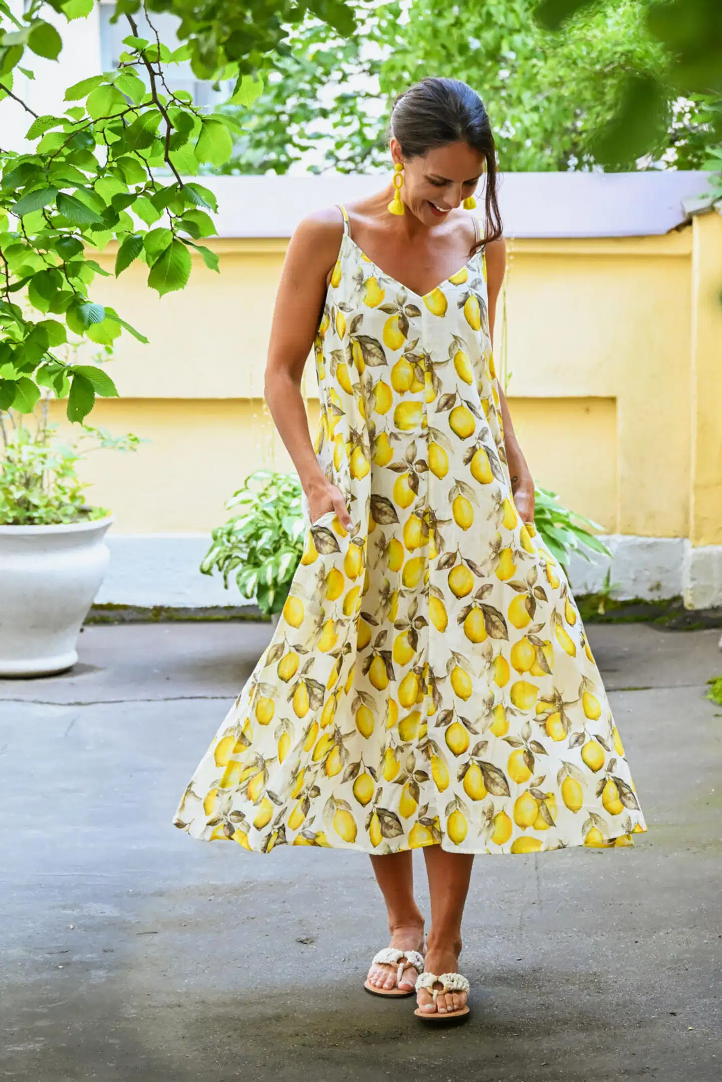 AmandaB mekko 26980 - keltainen/valkoinen - 2