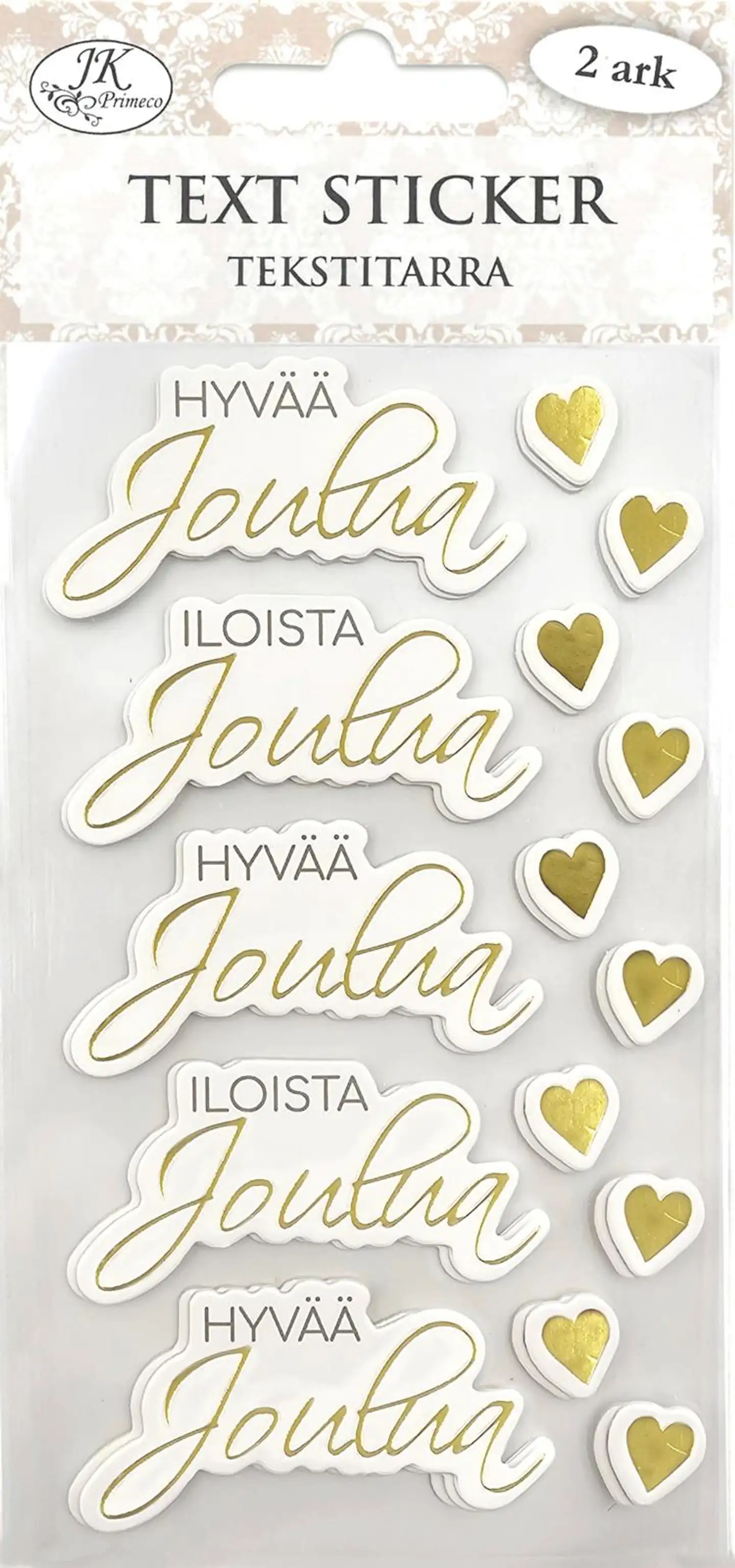 J.K. Primeco tekstitarra Jouluteksti kultafolio 2ark