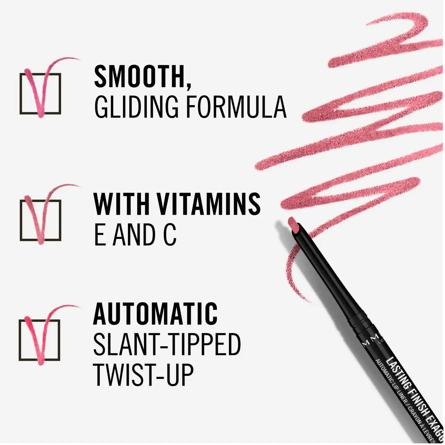 Rimmel Lasting Finish Exaggerate Automatic Lip Liner 1 g 063 Eastend Pink huultenrajauskynä - 4