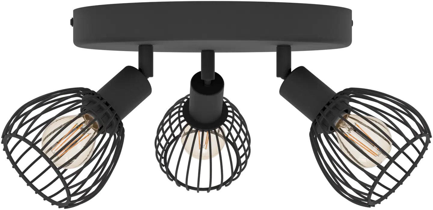 EGLO kattospotti 3-os. Sonnino, E14, musta - 2