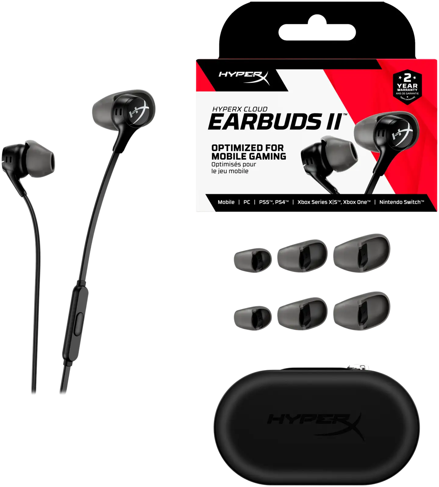 HyperX nappikuulokkeet Cloud earbuds II musta - 6