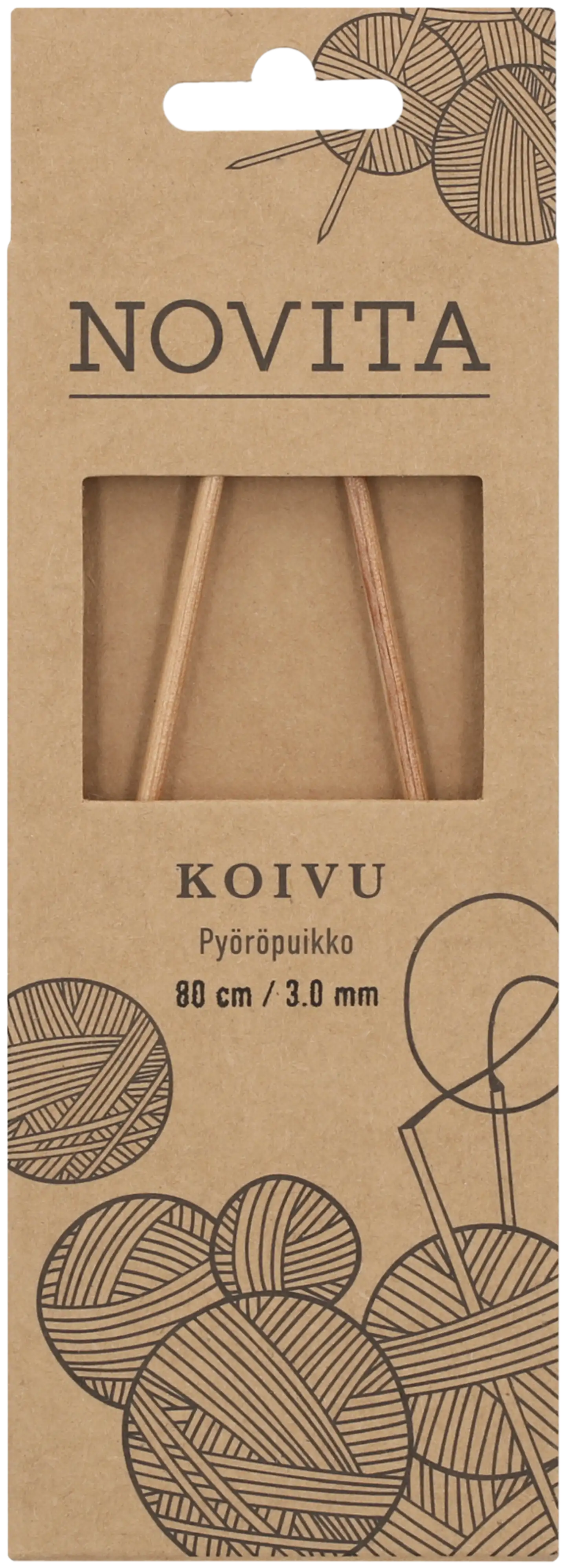 Novita Pyöröpuikko koivu 80cm - 3mm - 1