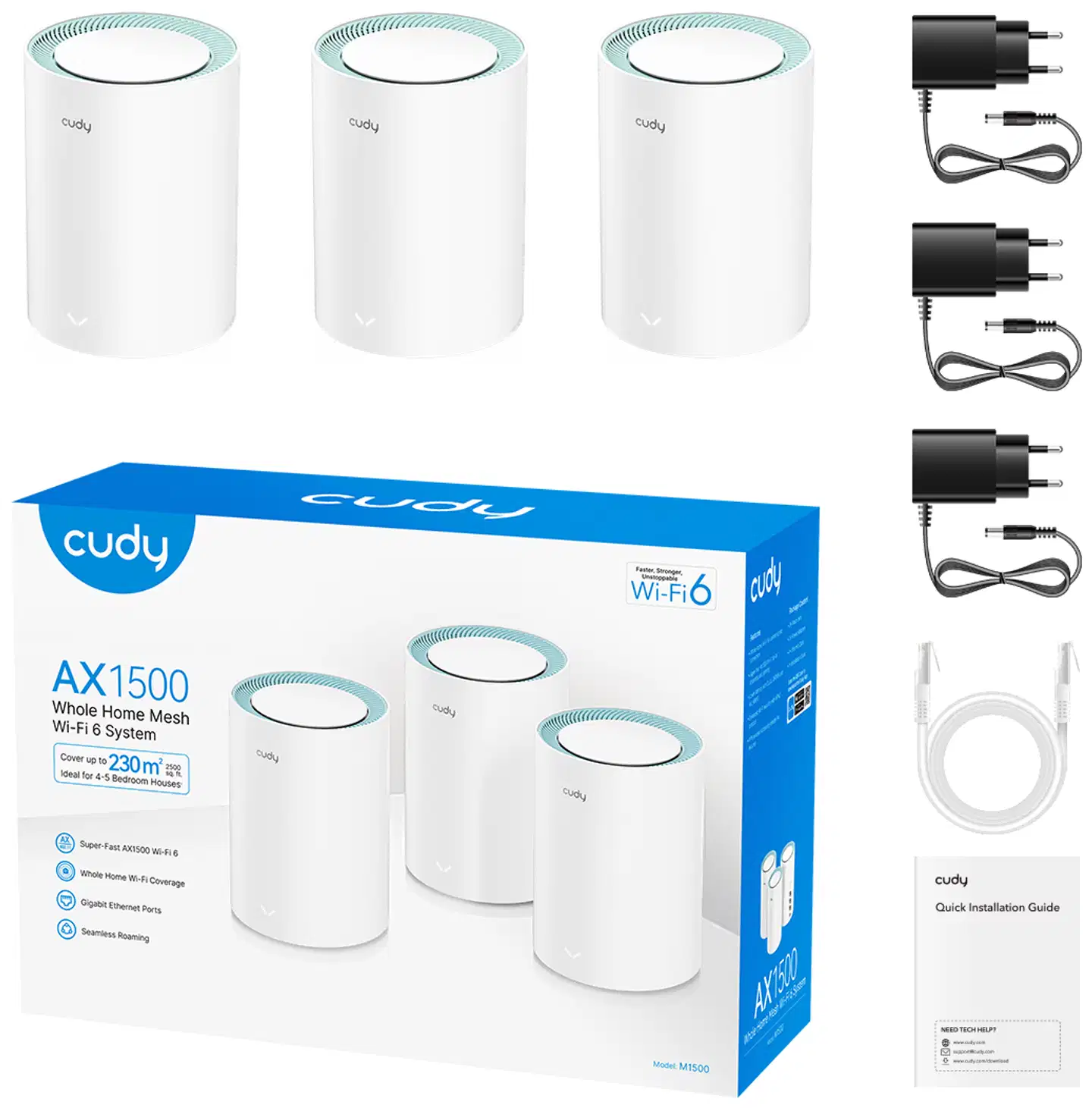 Cudy Mesh-järjestelmä M1500(3-Pack) - 4