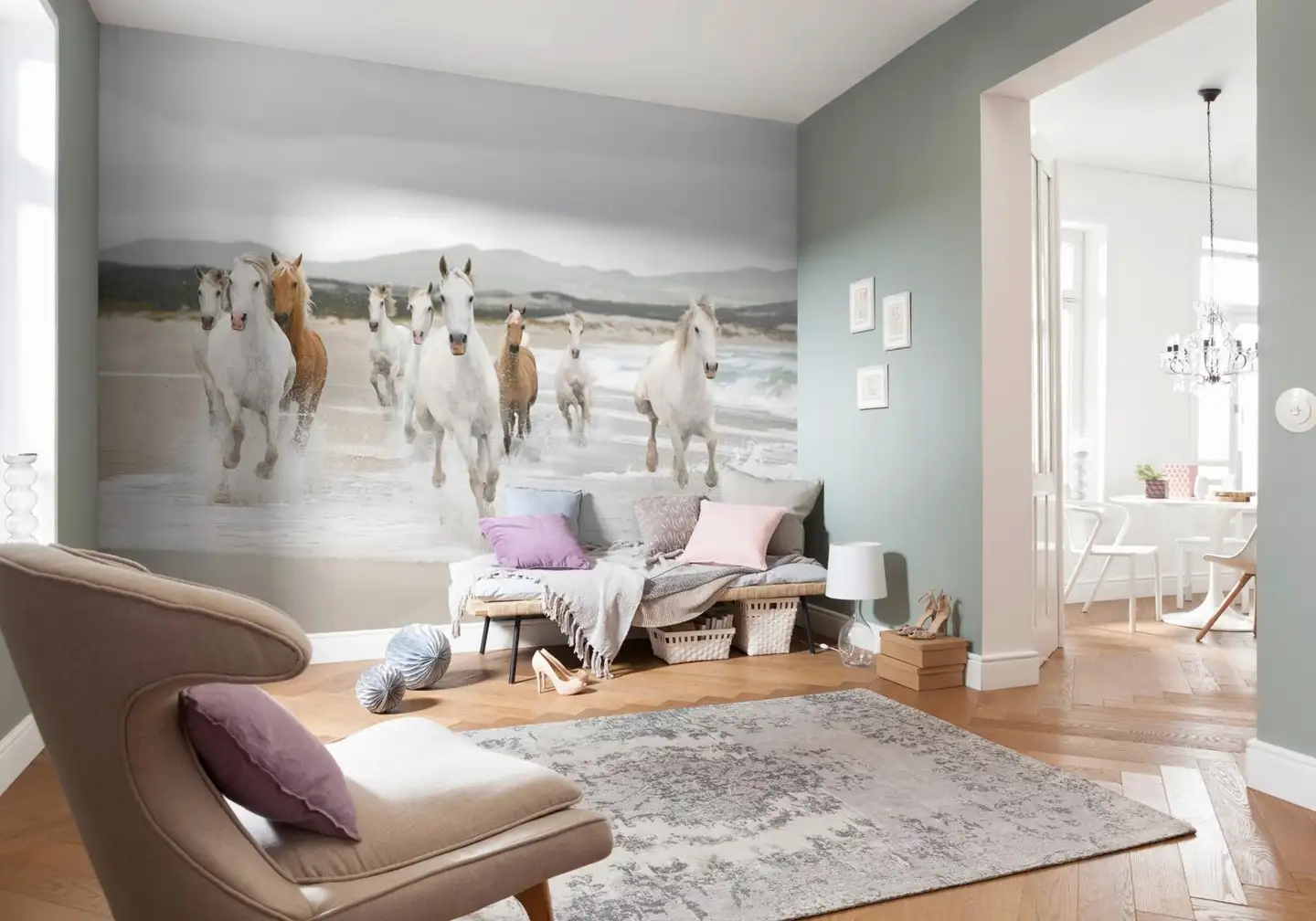 Studio Decor valokuvatapetti 8-986 White Horses 368x254cm - 2