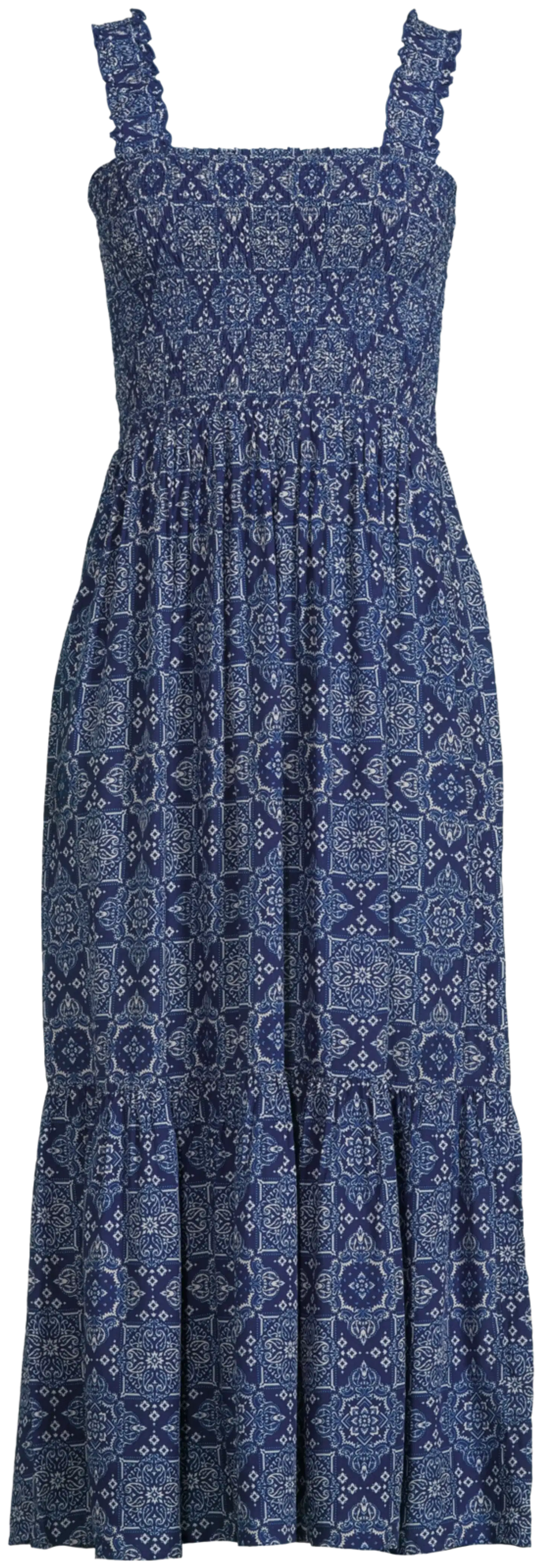 TEX naisten kuviollinen olkainmekko I283354 - NAVY 2 - 2