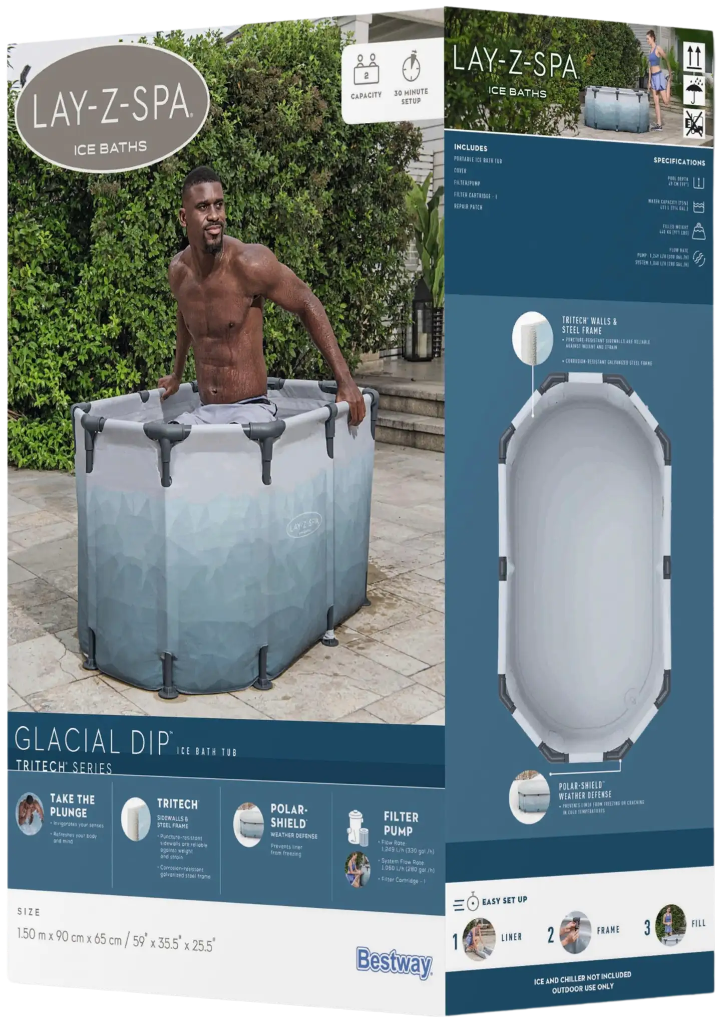 Lay-Z-Spa Kylmäallas Ovaali 150 Cm - 2