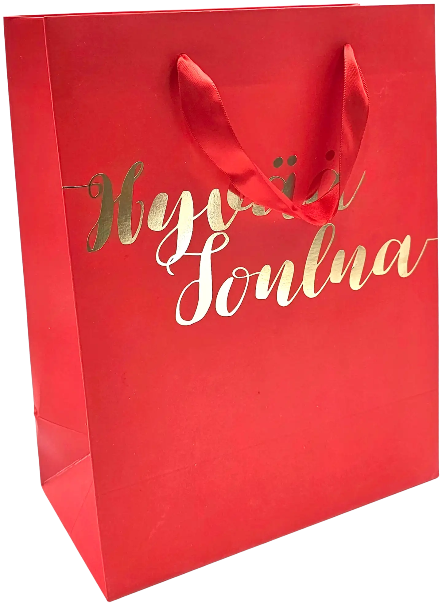 J.K. Primeco lahjakassi M Hyvää joulua kultafolio punainen - 1