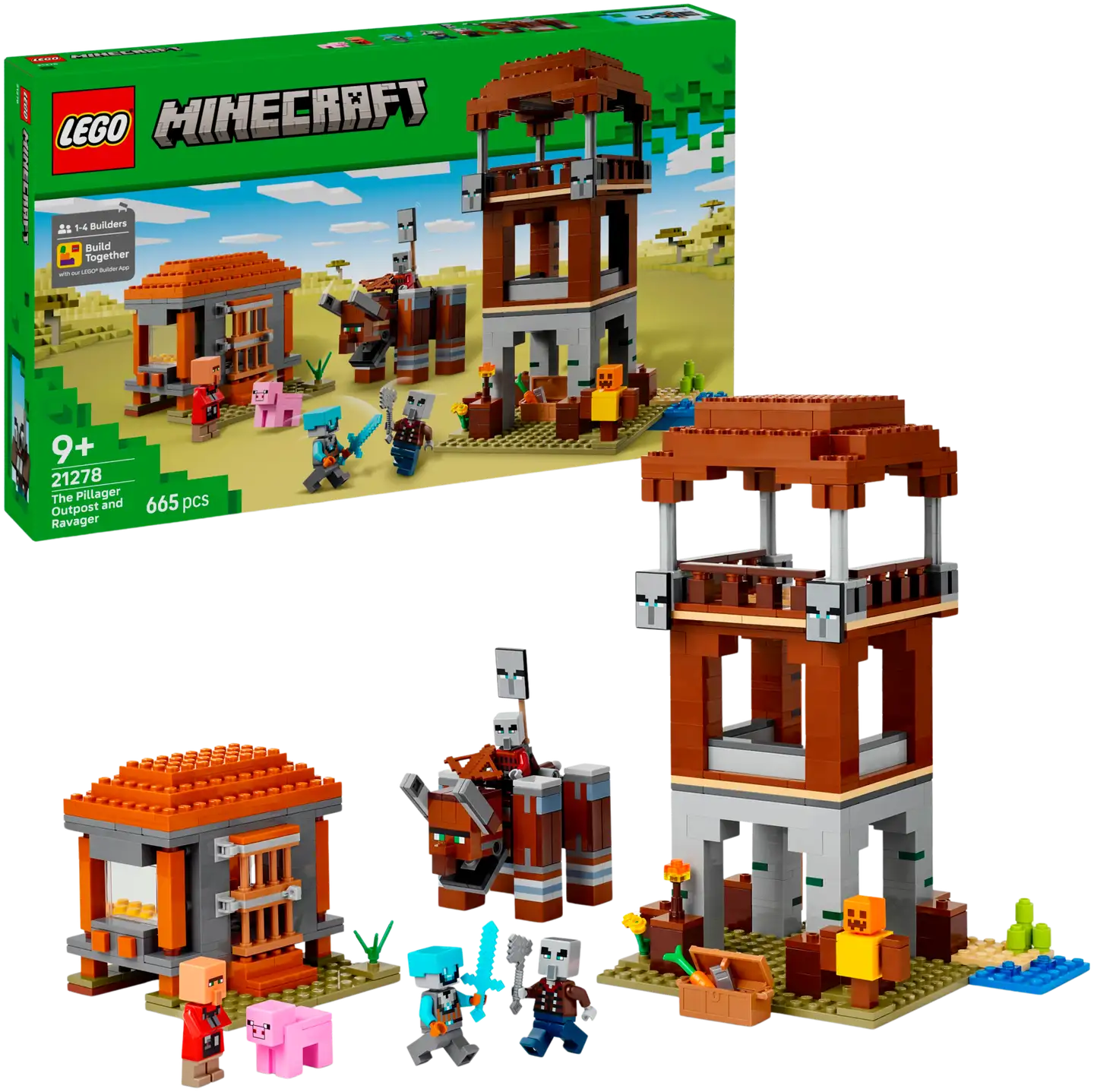 LEGO® Minecraft 21278 Ryöstelijöiden etuvartioasema ja Tuhokylvyri - 1