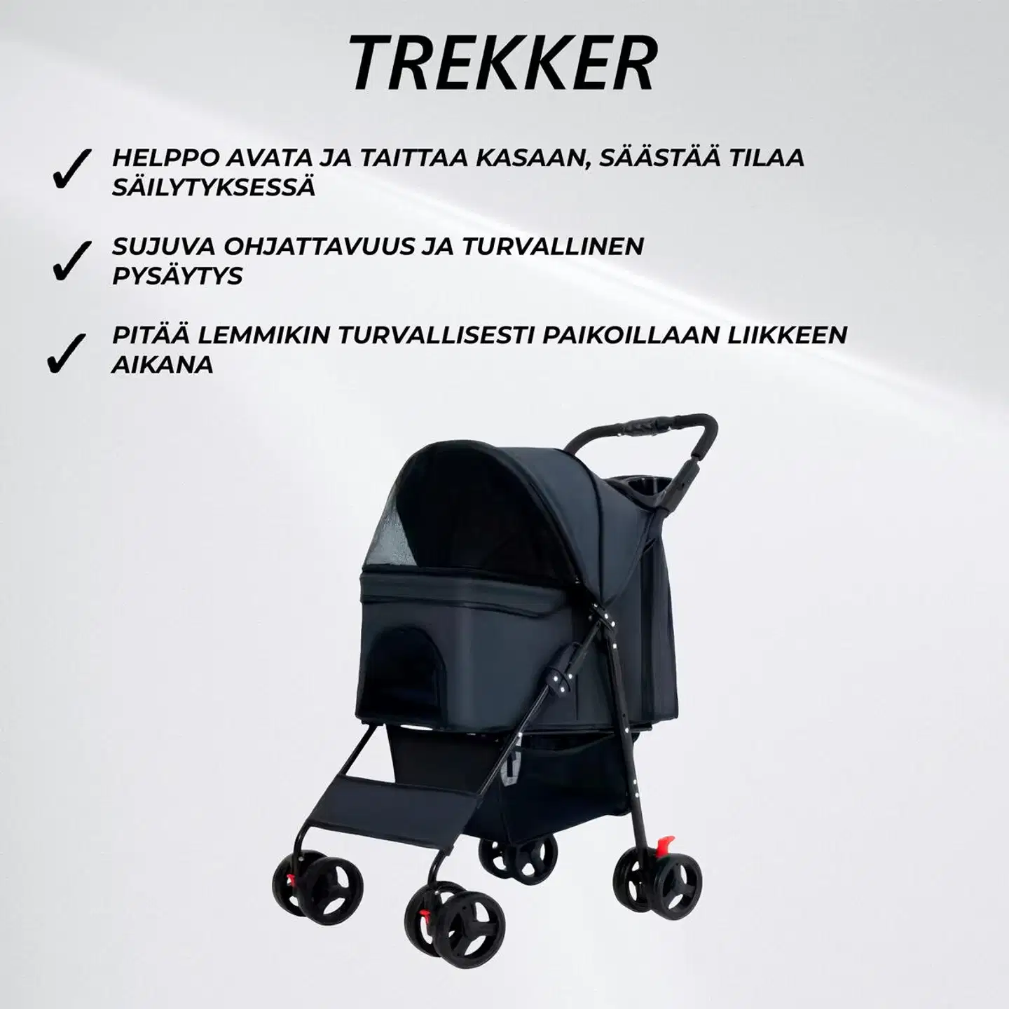Trekker lemmikkirattaat 15 kg, musta - 3