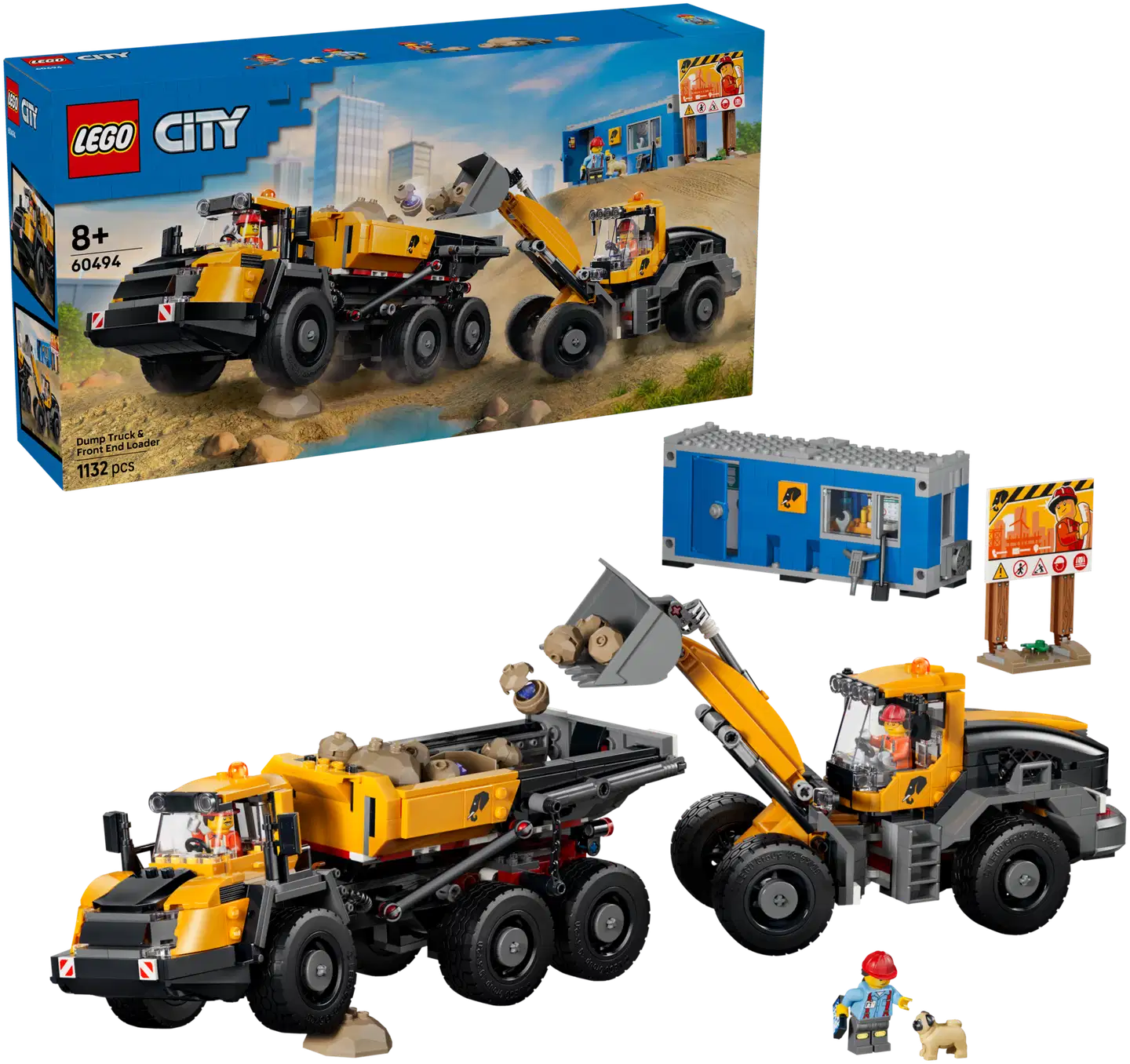LEGO® City Big Vehicles 60494 Kippiauto ja etukuormaaja - 1