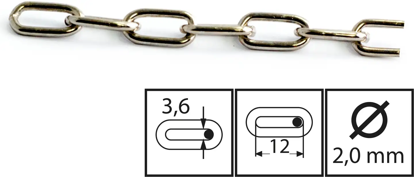 Habo koristeketju 200 16x9x2 niklattu - 1