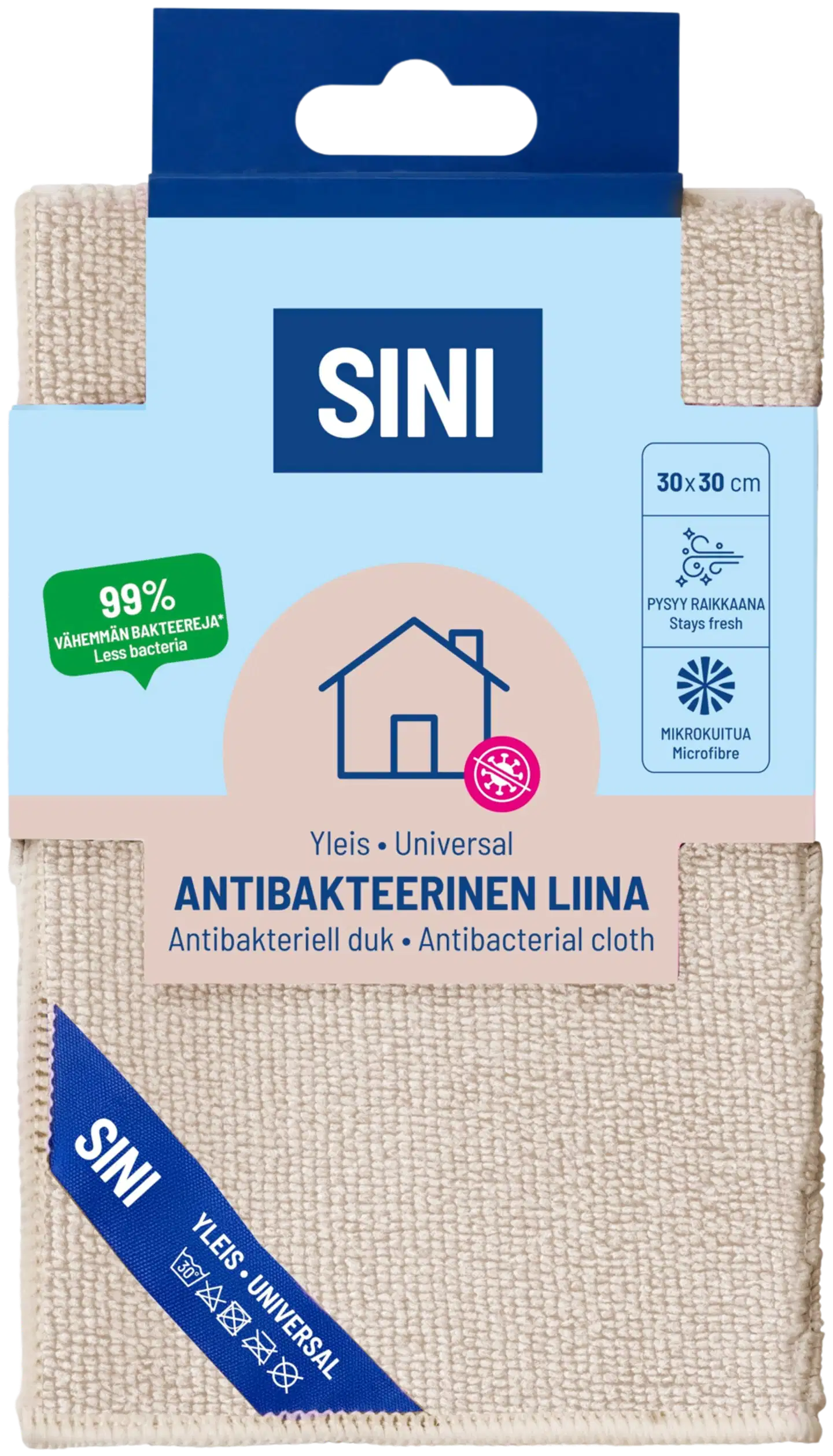 Sini Antibakteerinen yleisliina, 30x30 cm - 1