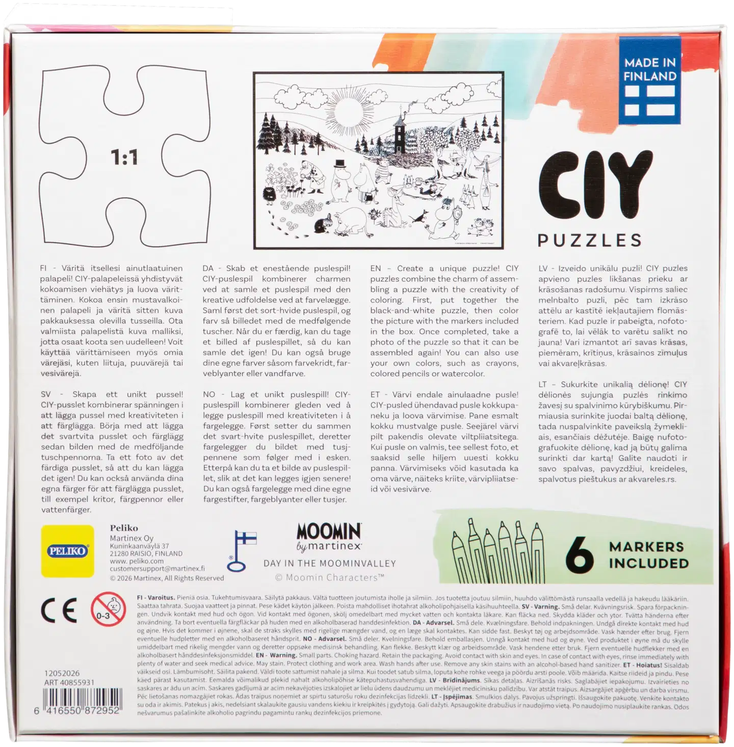 Peliko Muumi palapeli CIY 54 palaa tussit - 4