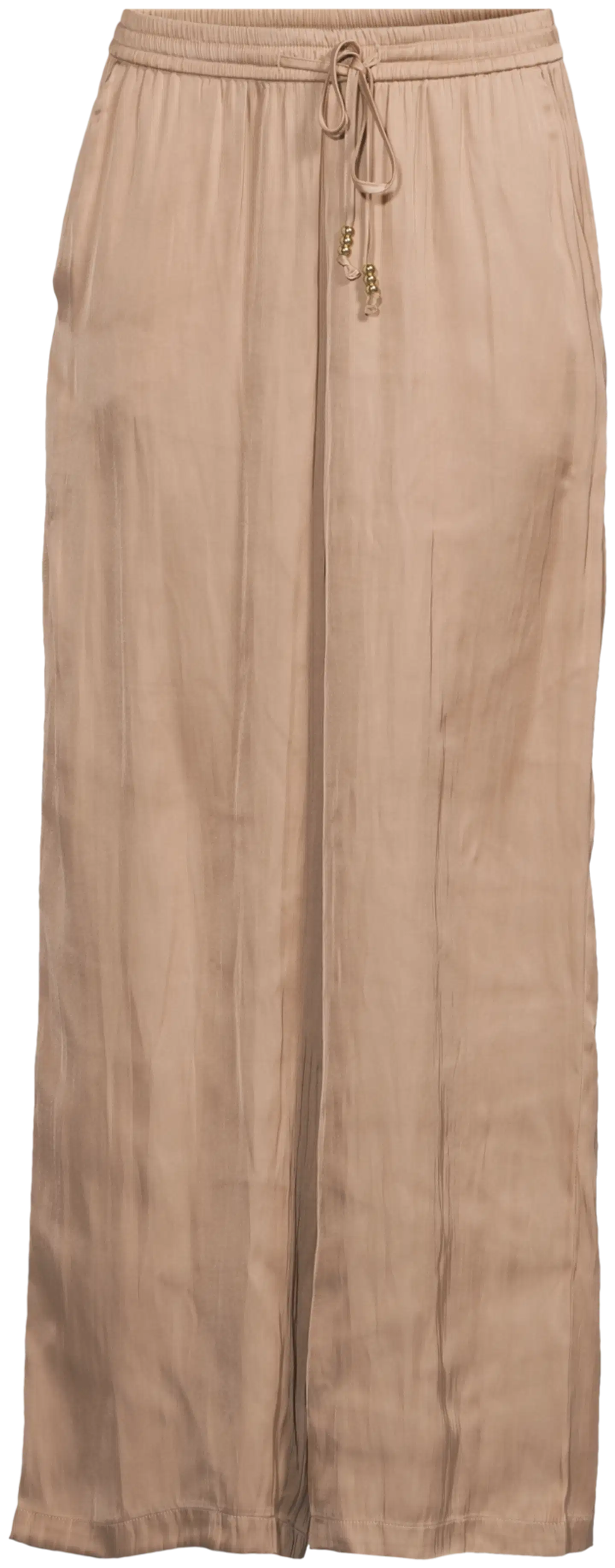 WKLY. naisten leveälahkeiset satiinihousut 222W090210 - SAND - 2