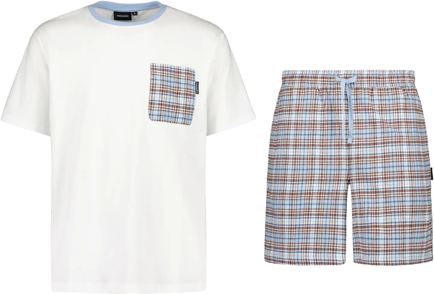 Reino&Aino miesten shortsipyjama Reino - White/blue - 1
