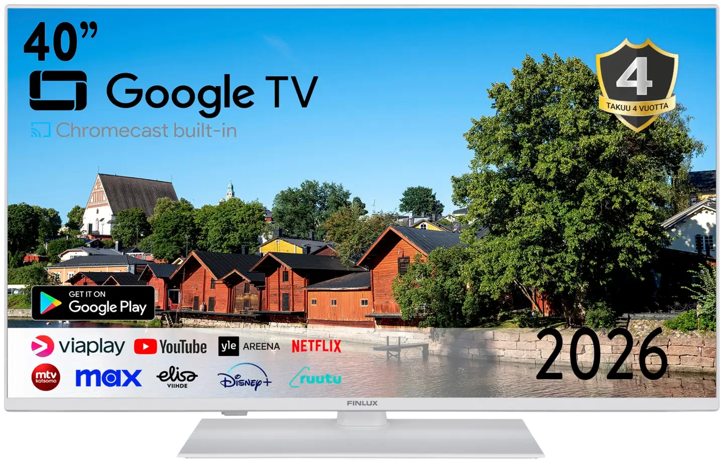 Finlux 40" Full HD Android Smart LED TV 40G8.3WCB, valkoinen - 1