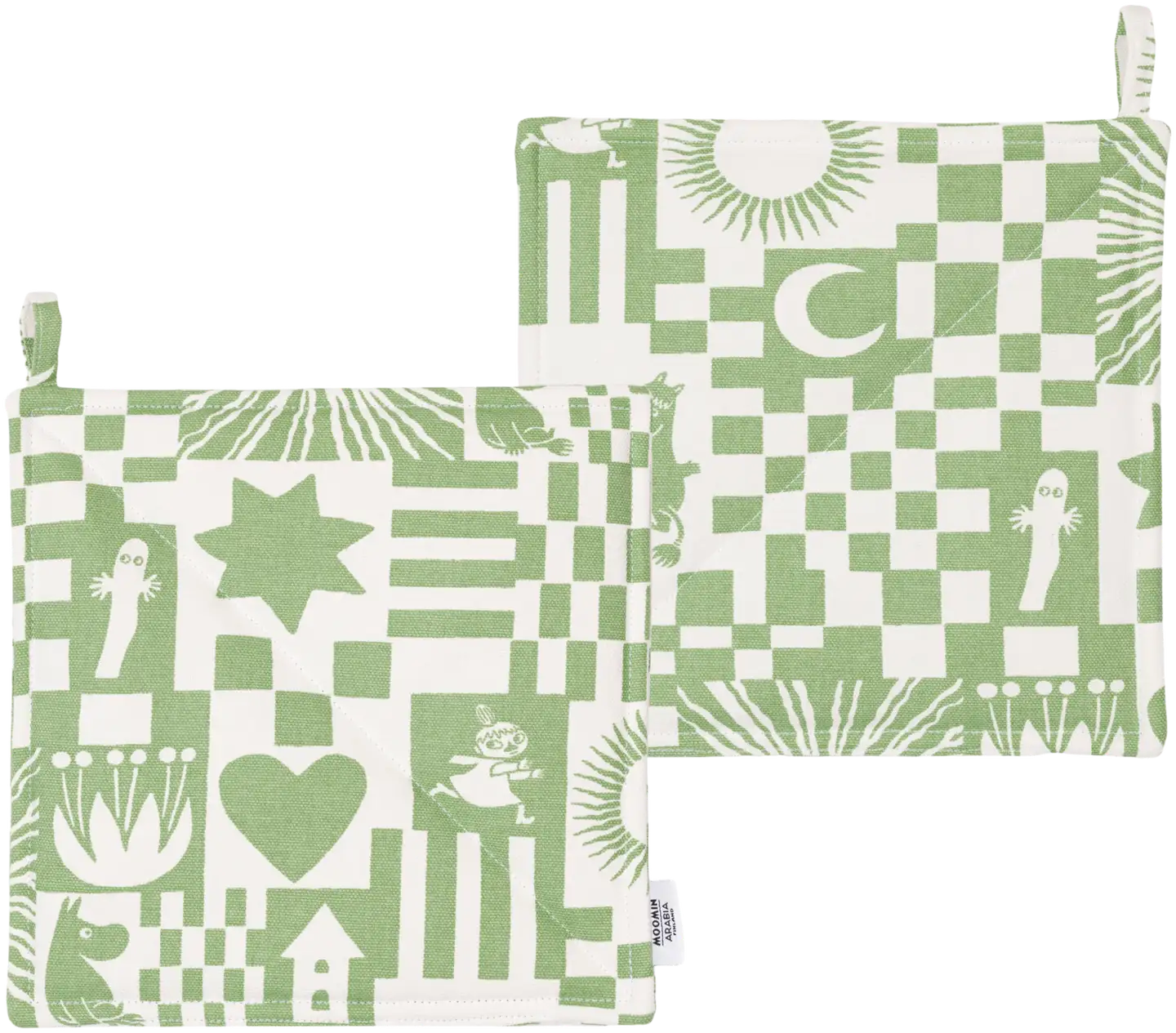 Moomin Arabia patalappu 2kpl 22x22cm Juhlat vihreä