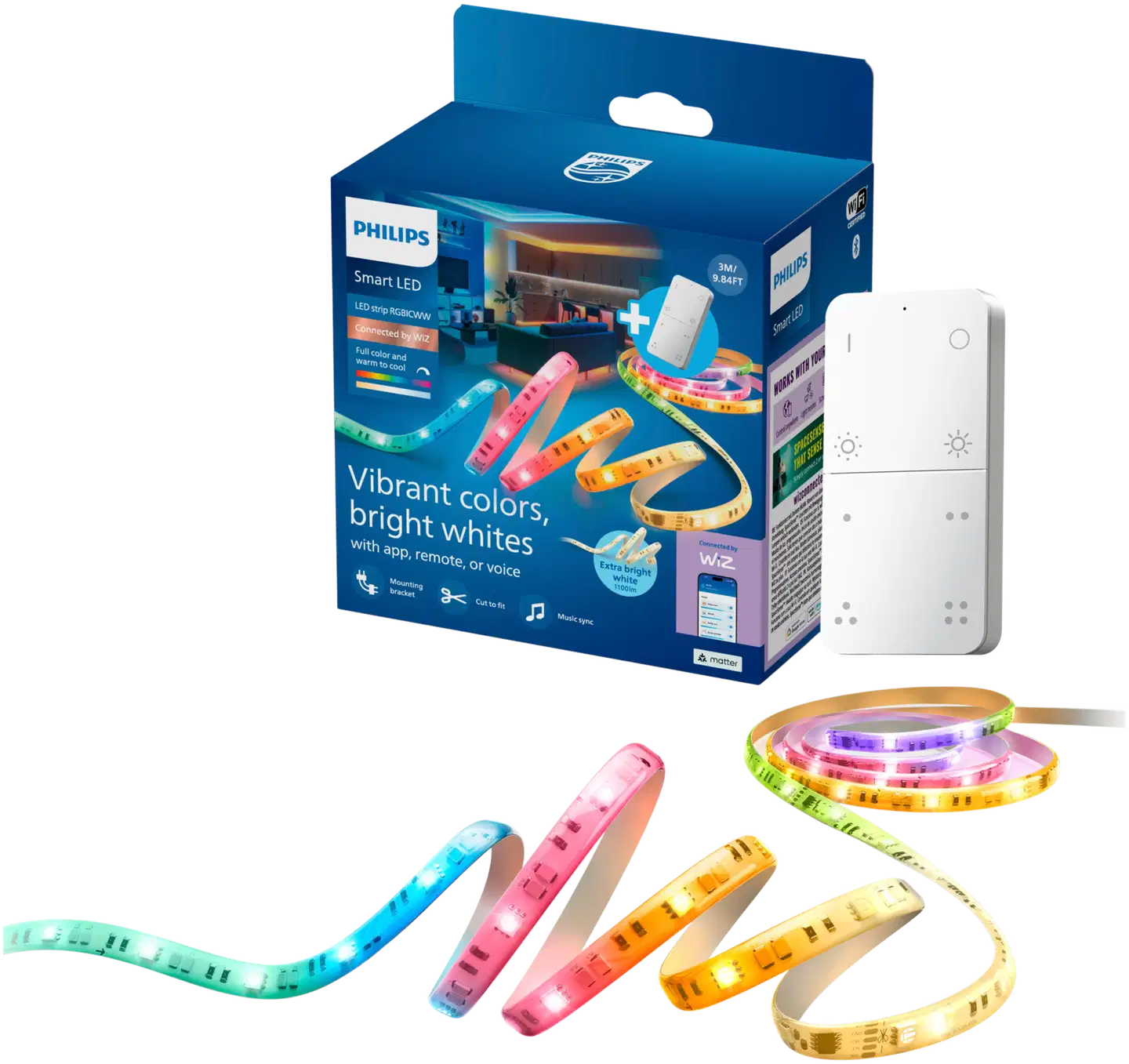 Philips Smart Lighting RGBICWW valonauha 3m USB-C Bluetoothilla ja kaukosäätimellä - 1
