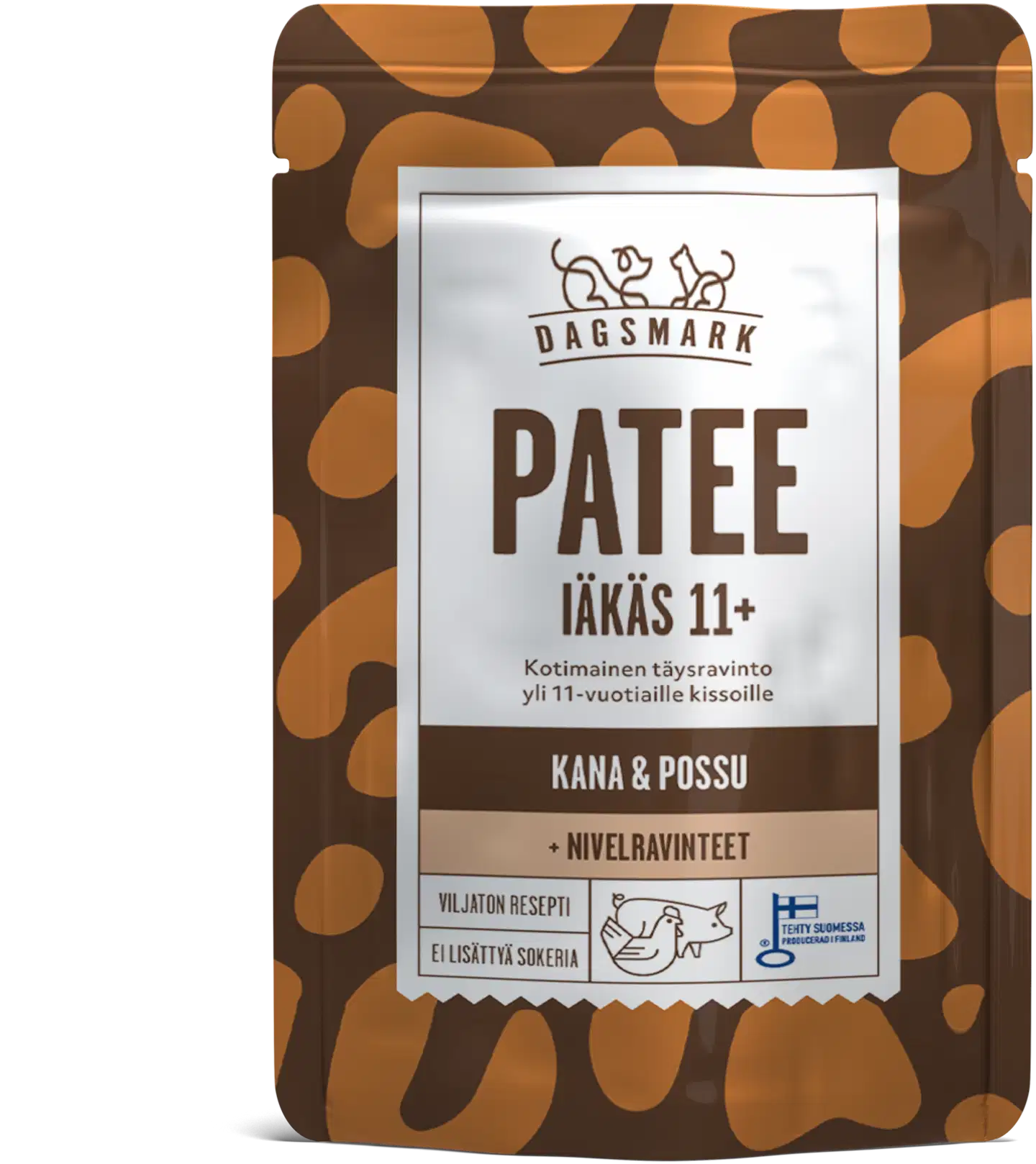 Dagsmark PATEE iäkäs 11+ kana-possu, täysravinto 11+ vuotiaille seniorikissoille 70 g