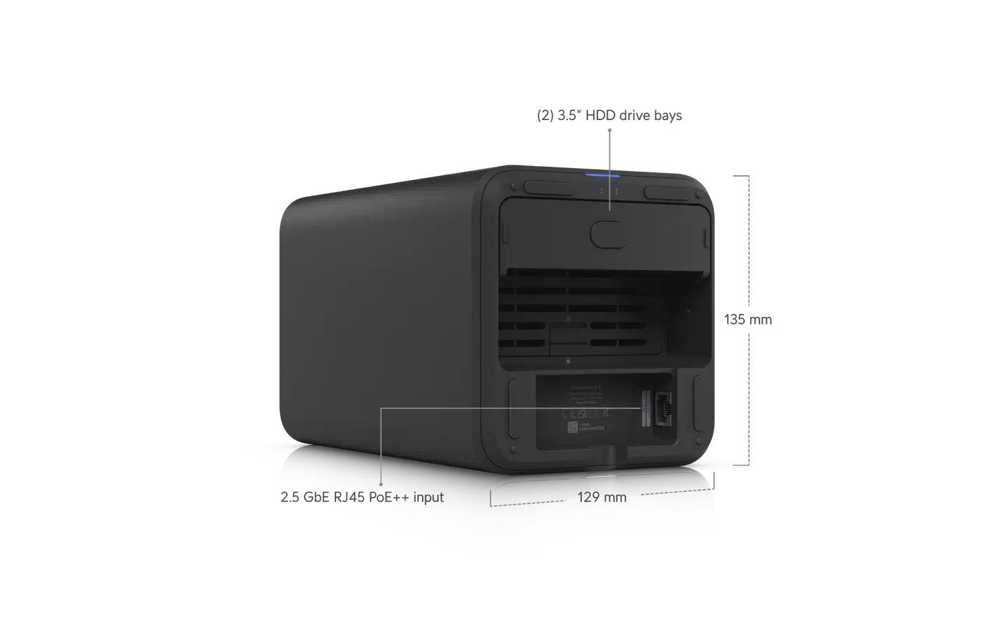 Ubiquiti 2-paikkainen verkkolevyasema 2.5 GbE -liitännällä UNAS-2-B musta - 12