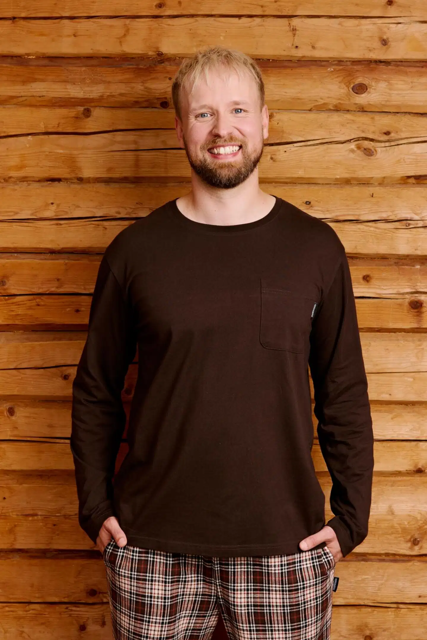 Reino&Aino miesten pyjama - BROWN - 6
