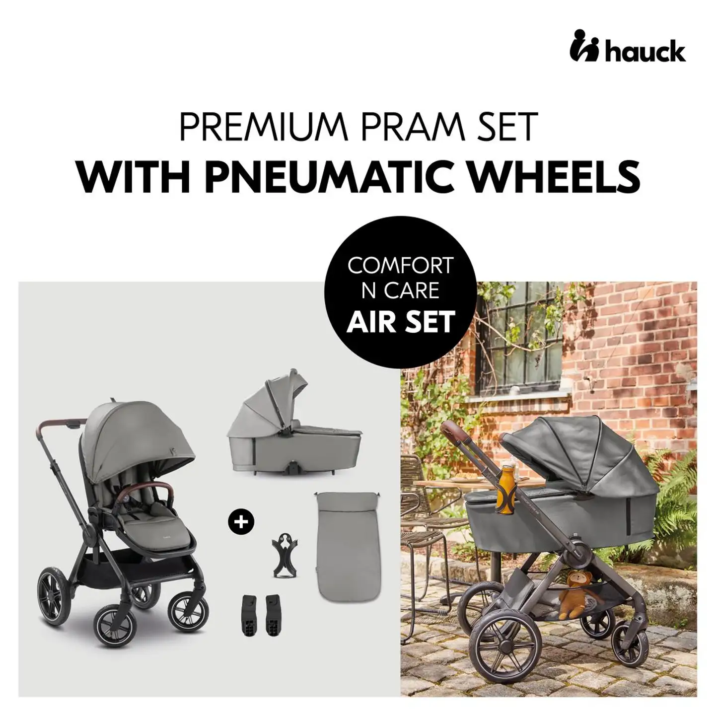Yhdistelmävaunut Comfort N Care Air Set 0-25 kg tummanharmaa - 19