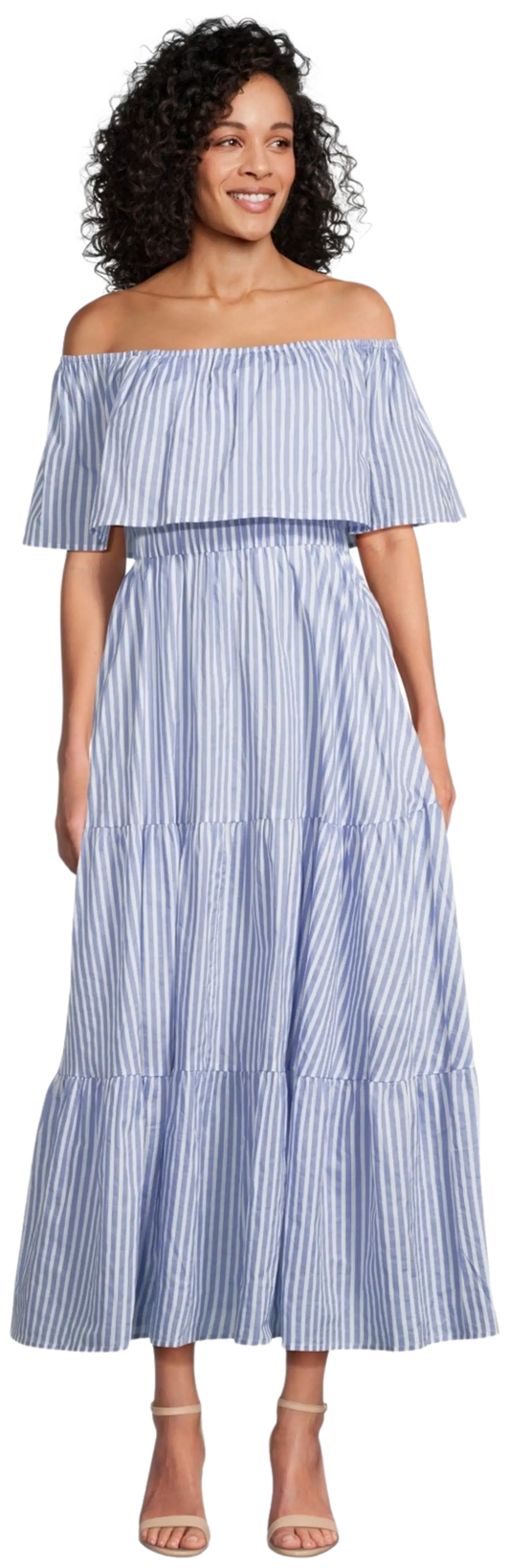 Margaux Riviera naisten mekko HYP-007 - BLUE & WHITE STRIPE - 1