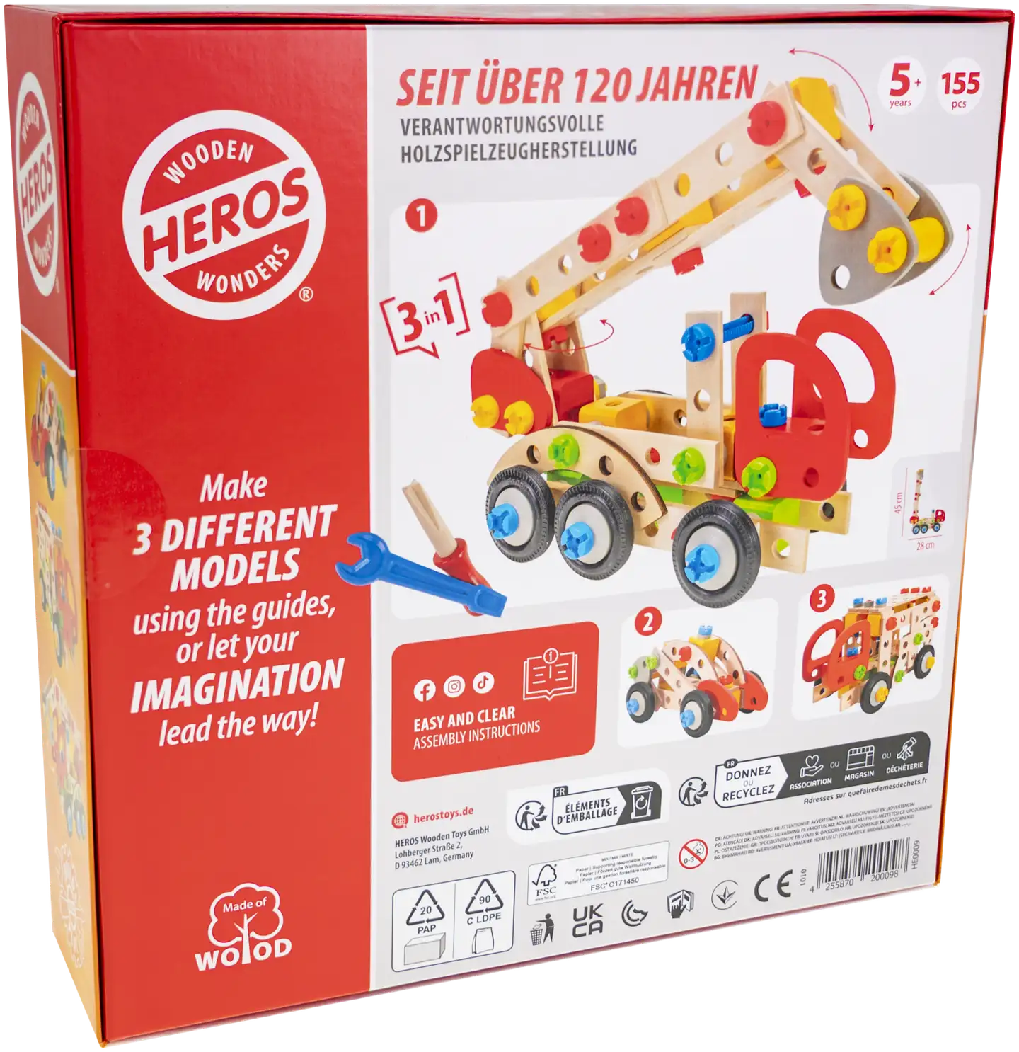 Heros rakennussarja Constructor Paloauto 155 osaa - 7