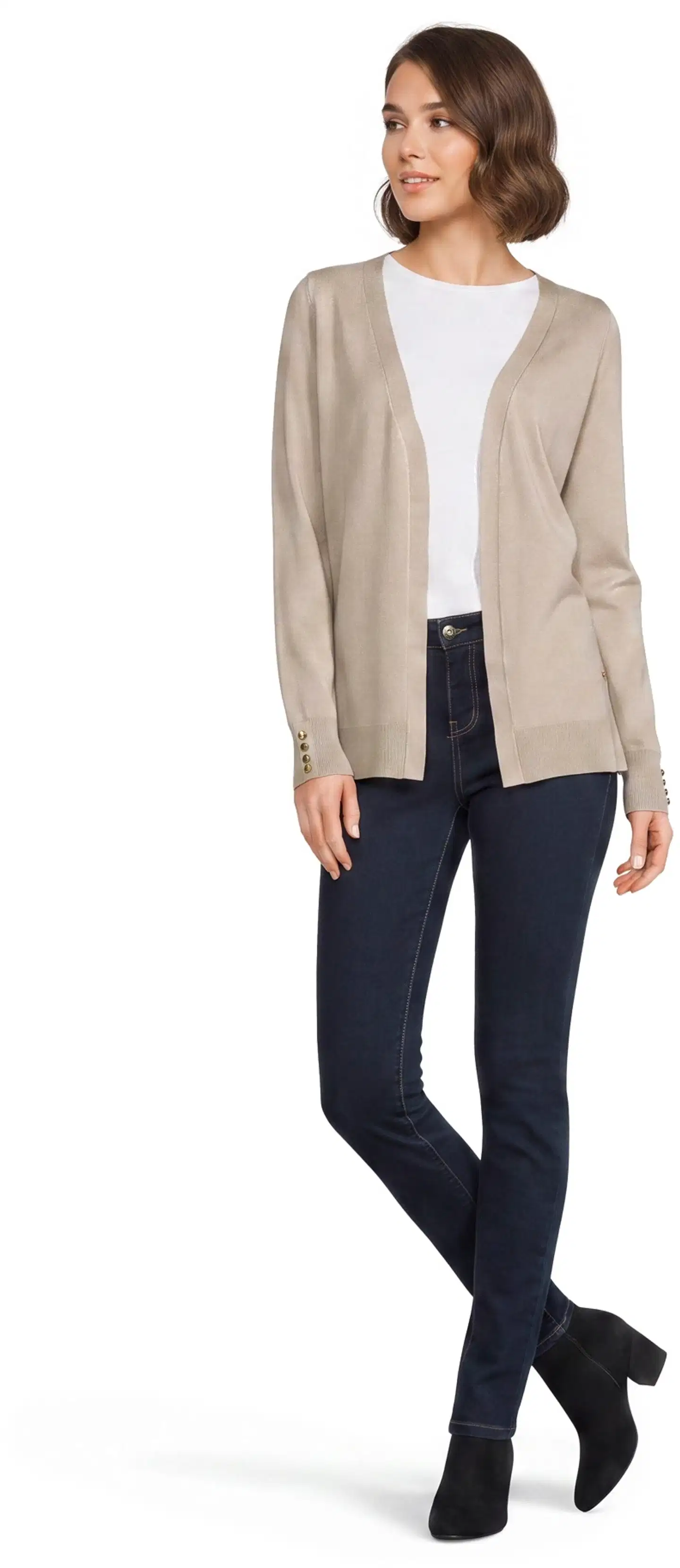 London Fog naisten neuletakki napit 213L262903 - beige - 5