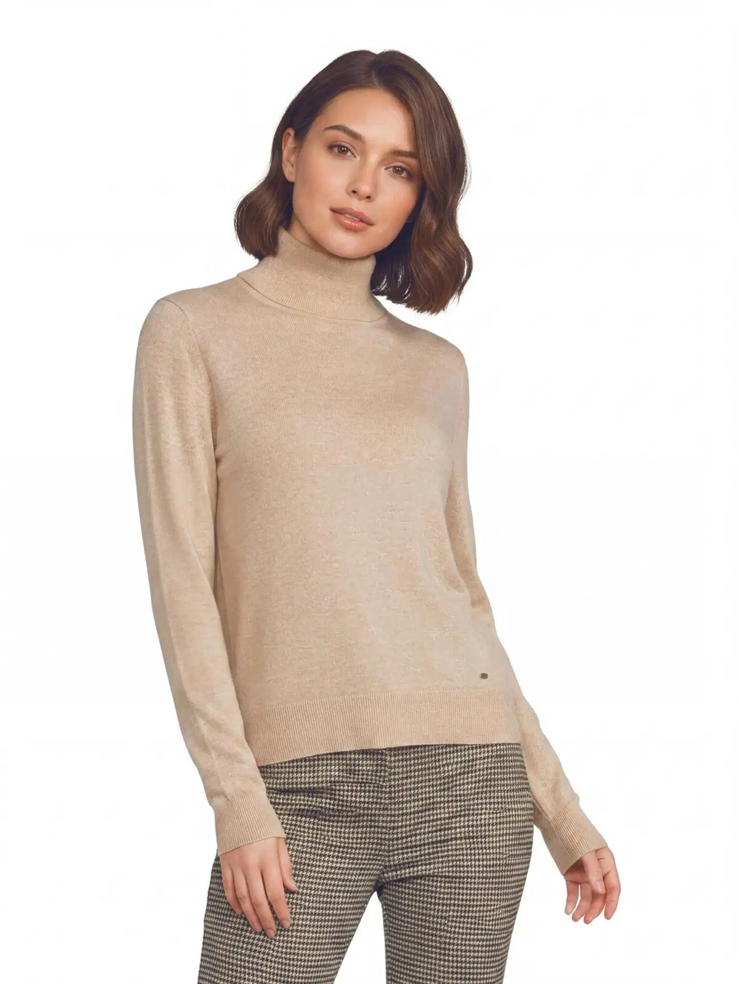 London Fog naisten merinovillapoolo 213L264005 - beige - 1