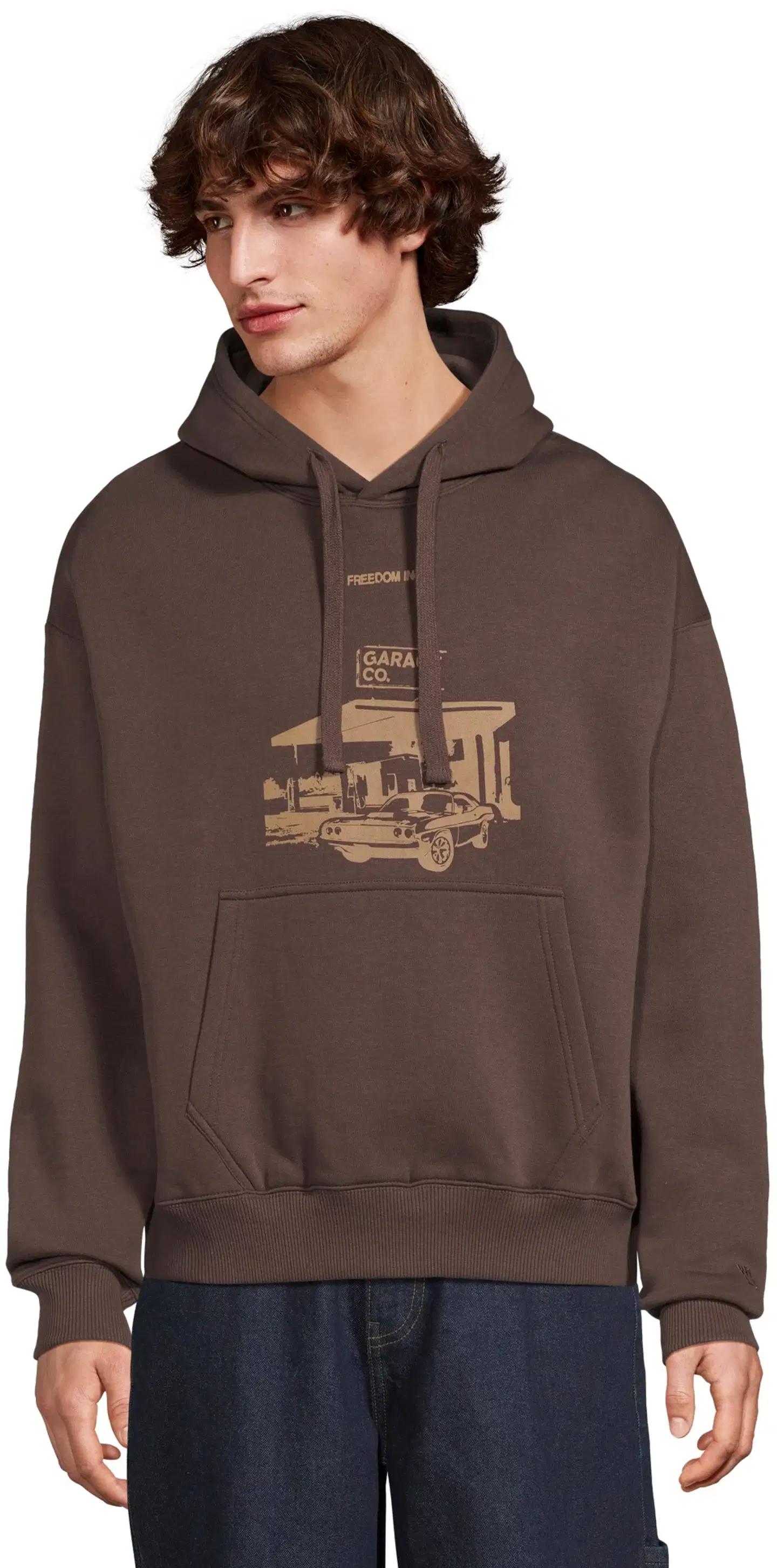 WKLY. miesten collegehuppari Gas station Loose fit - Chocolate tarte - 1