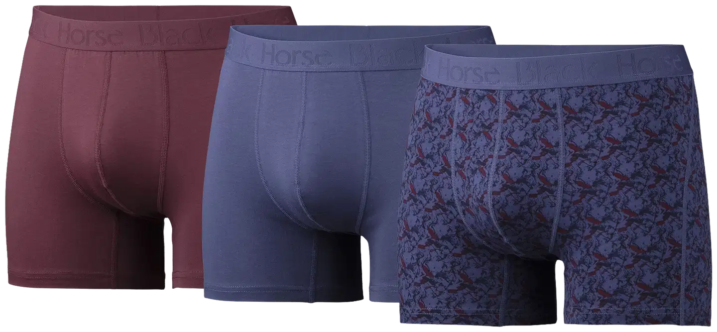 Black Horse miesten bokserit 3-pack I95 - Dark Berries - 3