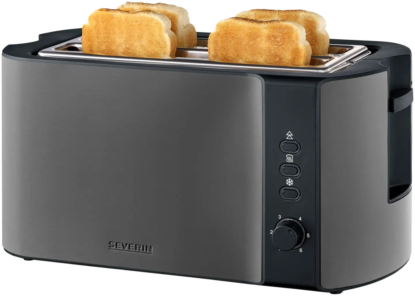 Severin leivänpaahdin neljälle leivälle, Dark Inox AT9341 - 1