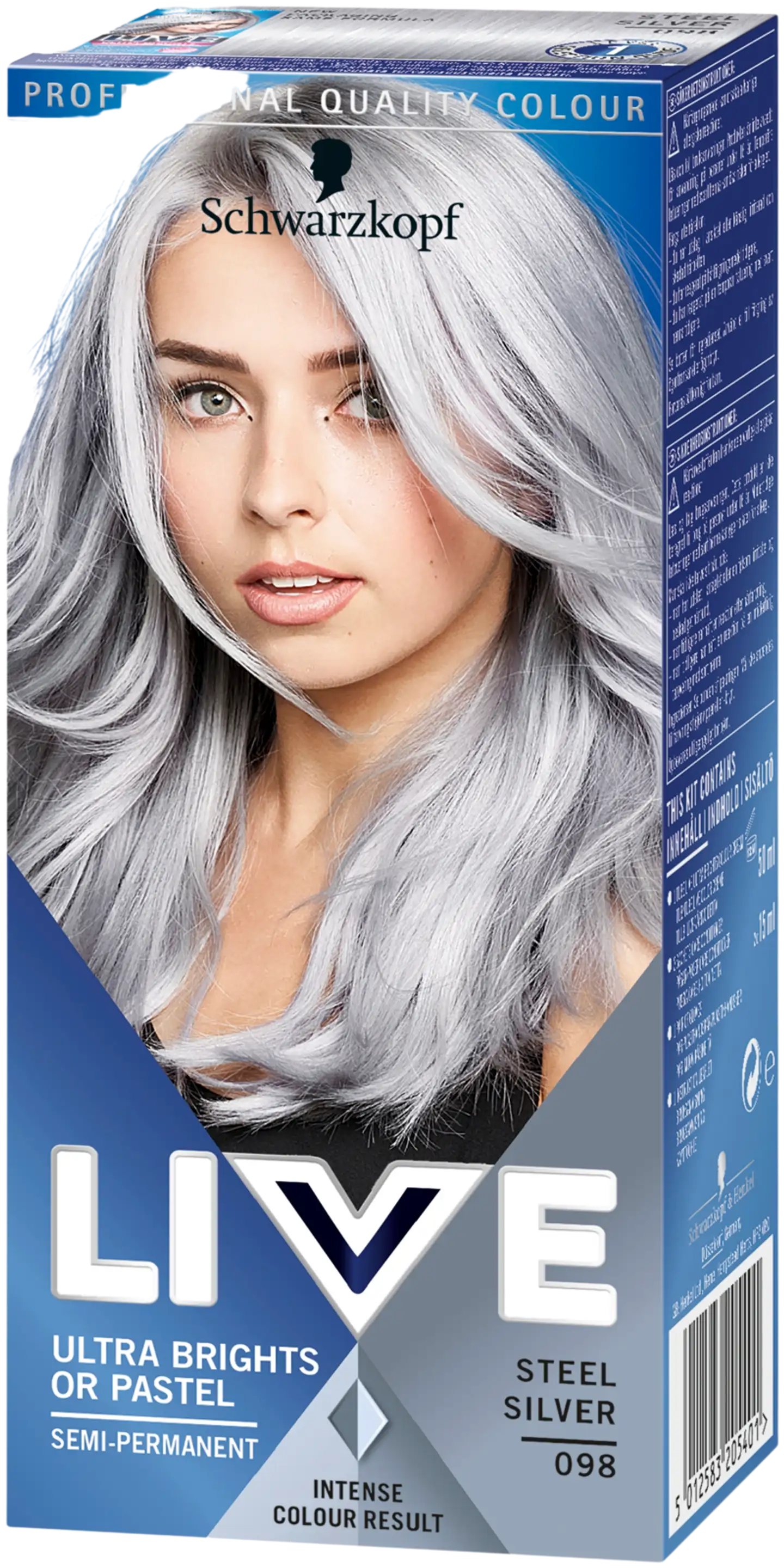 Schwarzkopf LIVE Ultra Brights  98 Steel Silver hiusväri - 1