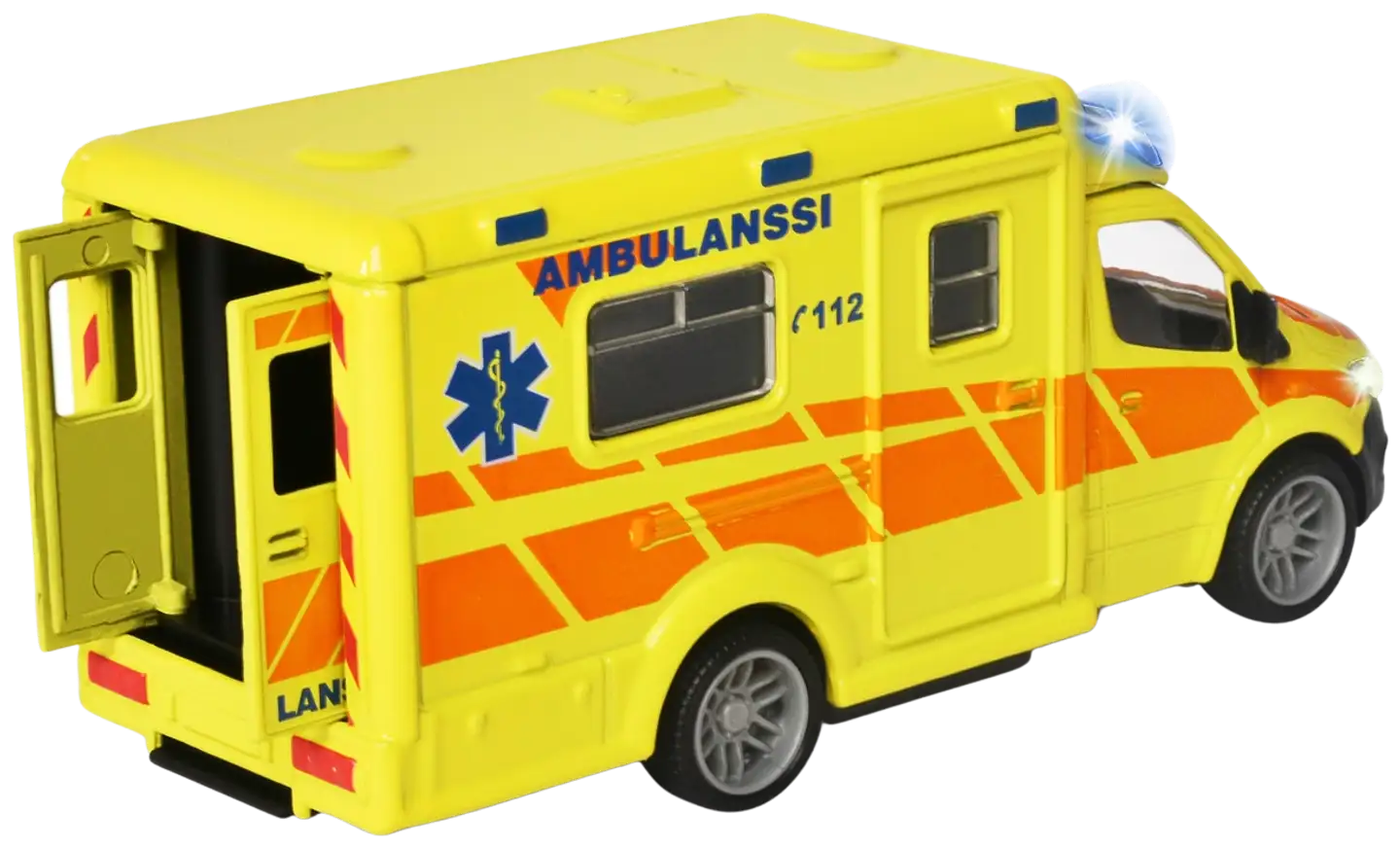 Majorette Grand Series Mercedes-Benz Sprinter, suomalainen ambulanssi, valo- ja äänitoiminto, 15 cm - 3