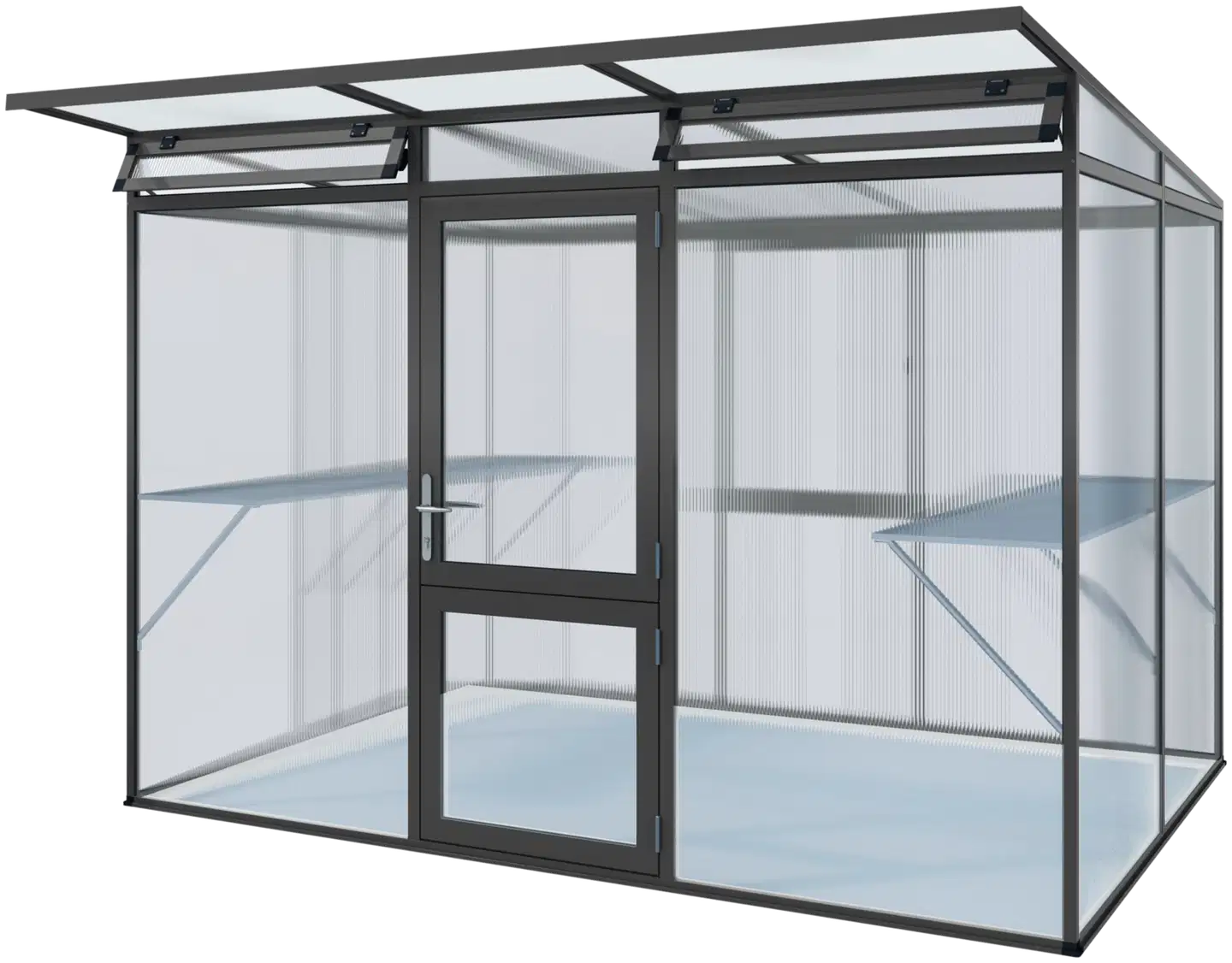 Kreative Gartentechnik kasvihuone Linea II 6,06 m2 antrasiitinharmaa - 1