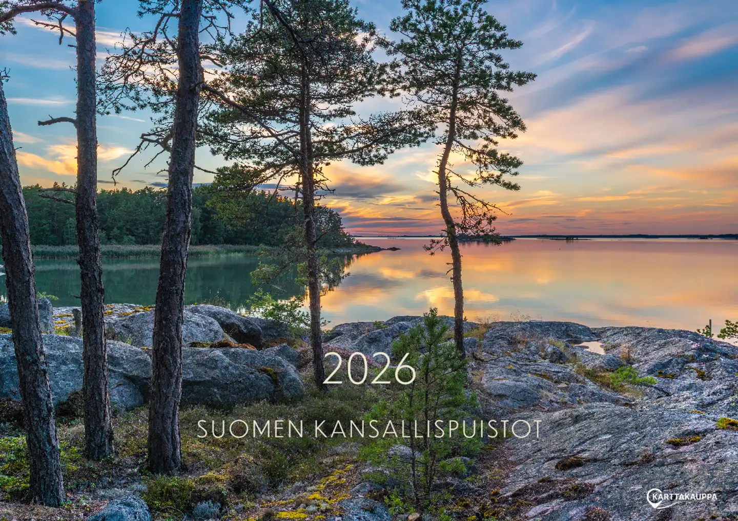 Karttakauppa Suomen kansallispuistot seinäkalenteri 2026